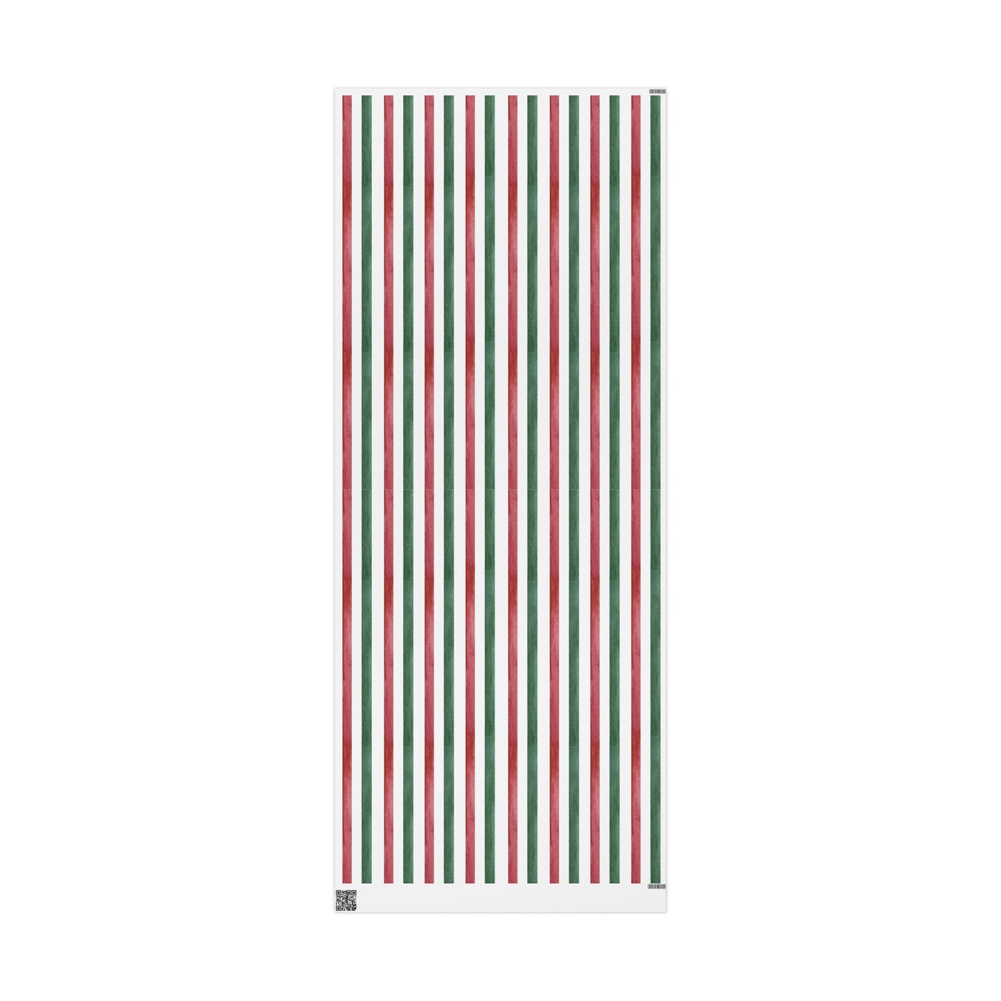 Watercolor Red Green Stripes Wrapping Paper for Gifts - Christmas Stripes Gift Wrap
