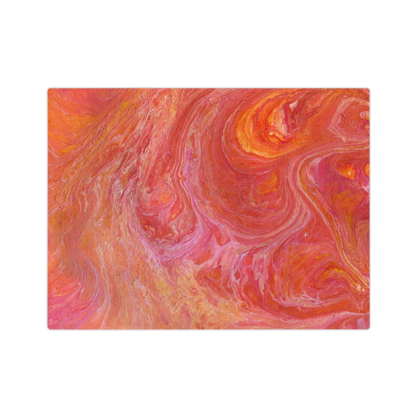 Orange Pink Hues Acrylic Fluid Pattern Style Throw Sofa Bed Blanket - Soft Thick Velveteen Minky Throw Blanket