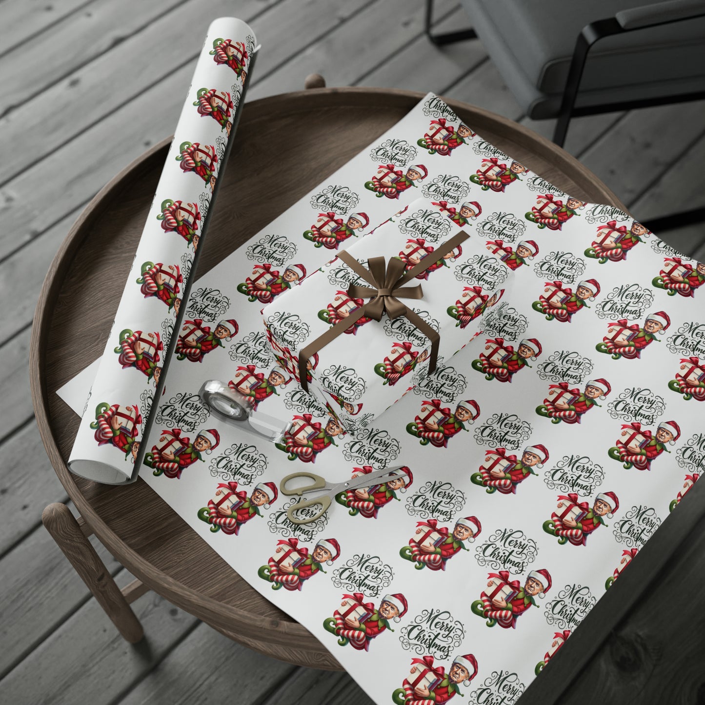 The Great Trump Elf Gift Wrap Merry Christmas Gift Wrap Elf Trump 2024 Trump Wrapping Paper Trump Christmas Funny Gift Wrap MAGA Trump