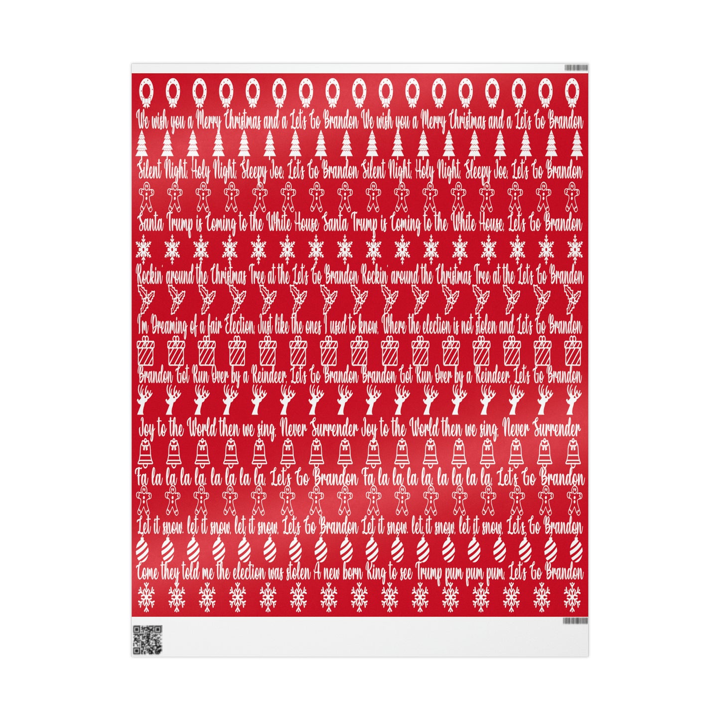 Let's Go Brandon Christmas Gift Wrap Red 2023 Version Pro Trump Gift Wrap Funny Christmas Songs