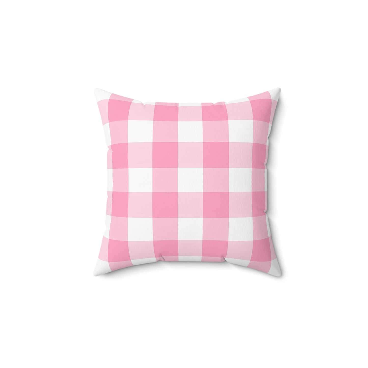Pink White Plaid Pattern Print Spun Polyester Square Pillow Home Decor Pink Pillow