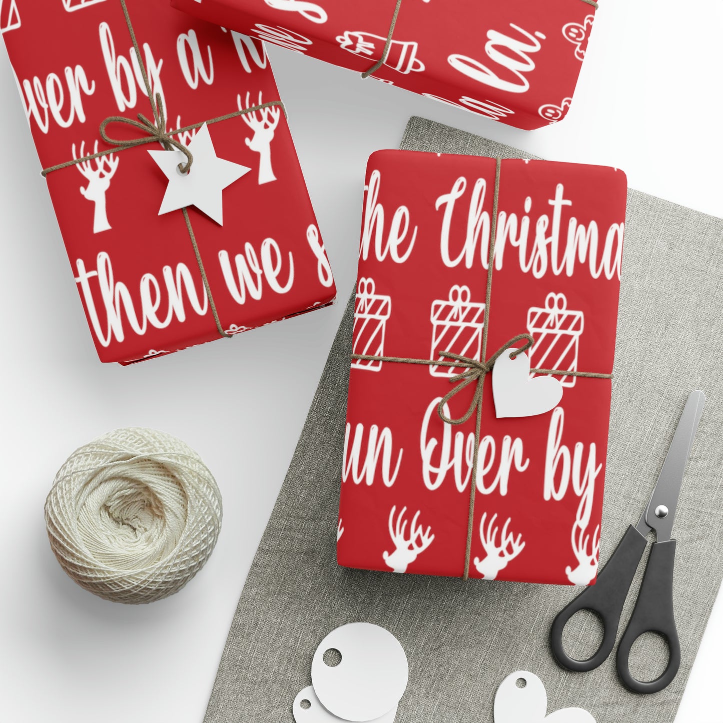 Funny Let's Go Brandon Christmas Gift Wrap Red - Brandon Gift Wrap - Funny Trump Christmas Songs Red Christmas Wrap