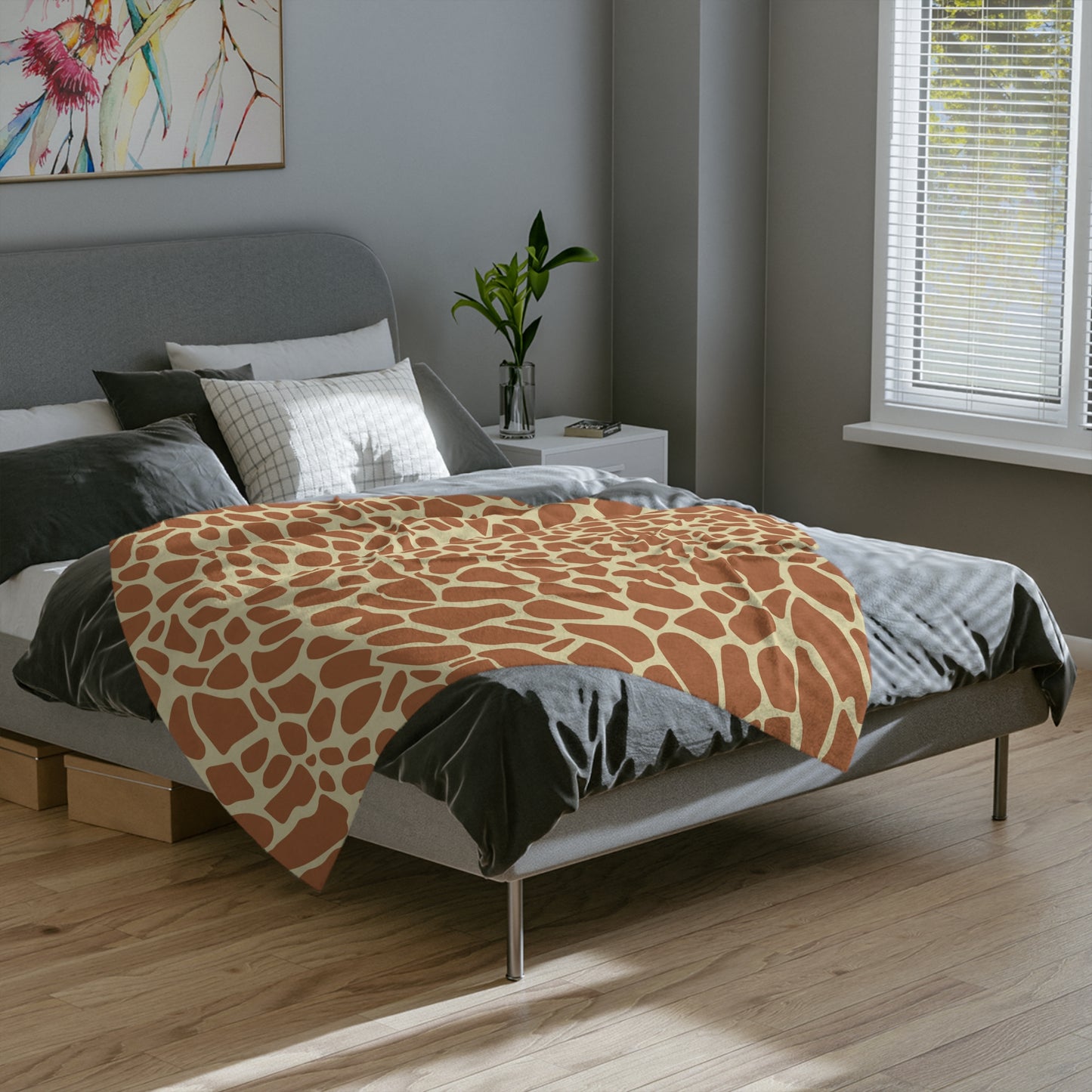 Gentle Giraffe Pattern Theme Throw Sofa Bed Blanket Giraffe Nursery - Soft Thick Velveteen Minky Throw Blanket