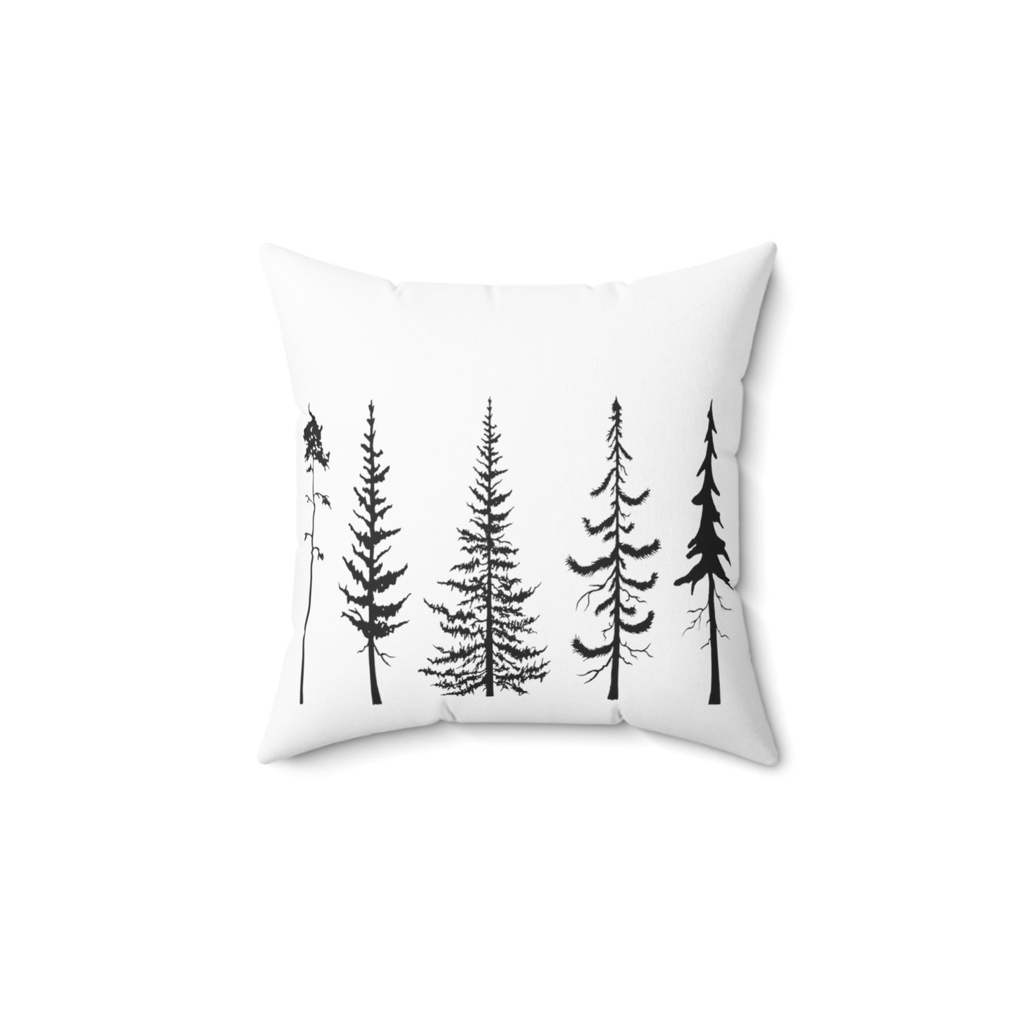 Hiking Pillow Pine Trees Sihoulette Evergreen Trees Print Spun Polyester Square Pillow