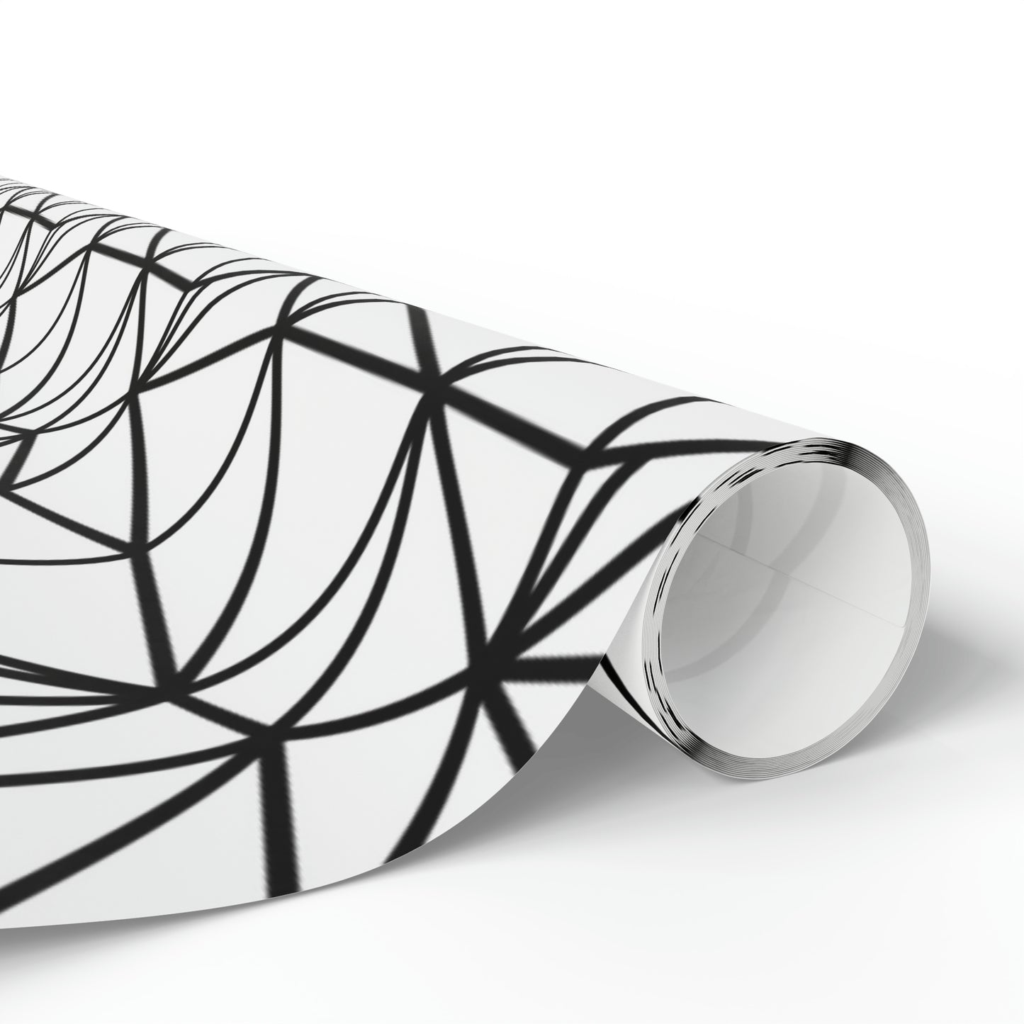 Black and White Poly Pattern Wrapping Paper for Gifts - Poly Shape Pattern Gift Wrap Paper