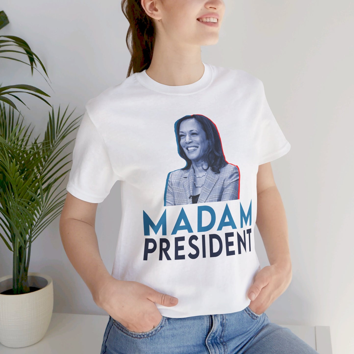 Madam President Kamala Harris, Bella Canvas 3001 Unisex T-Shirt, Kamala Shirt, Kamala DNC Shirt - Anti Trump, Democracy Shirt, Kamala Shirt