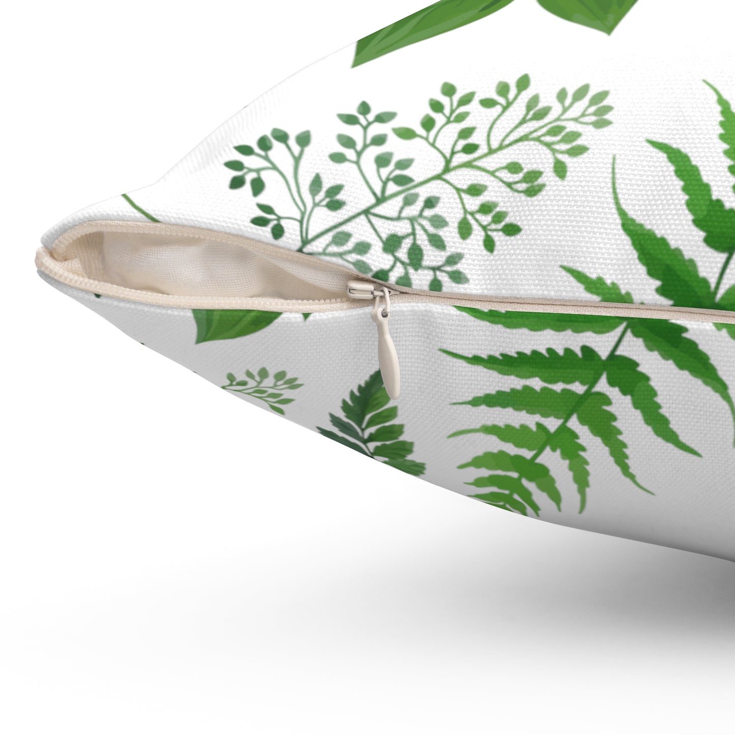 Floral Ferns Tropical Leaves Ferns Print Spun Polyester Square Pillow