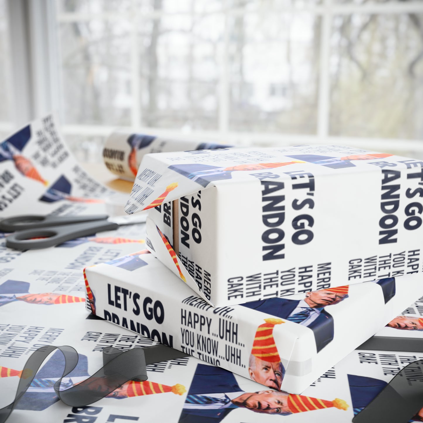 Best Birthday Wrapping Paper Confused Biden Trump Birthday Wrapping Paper Gift
