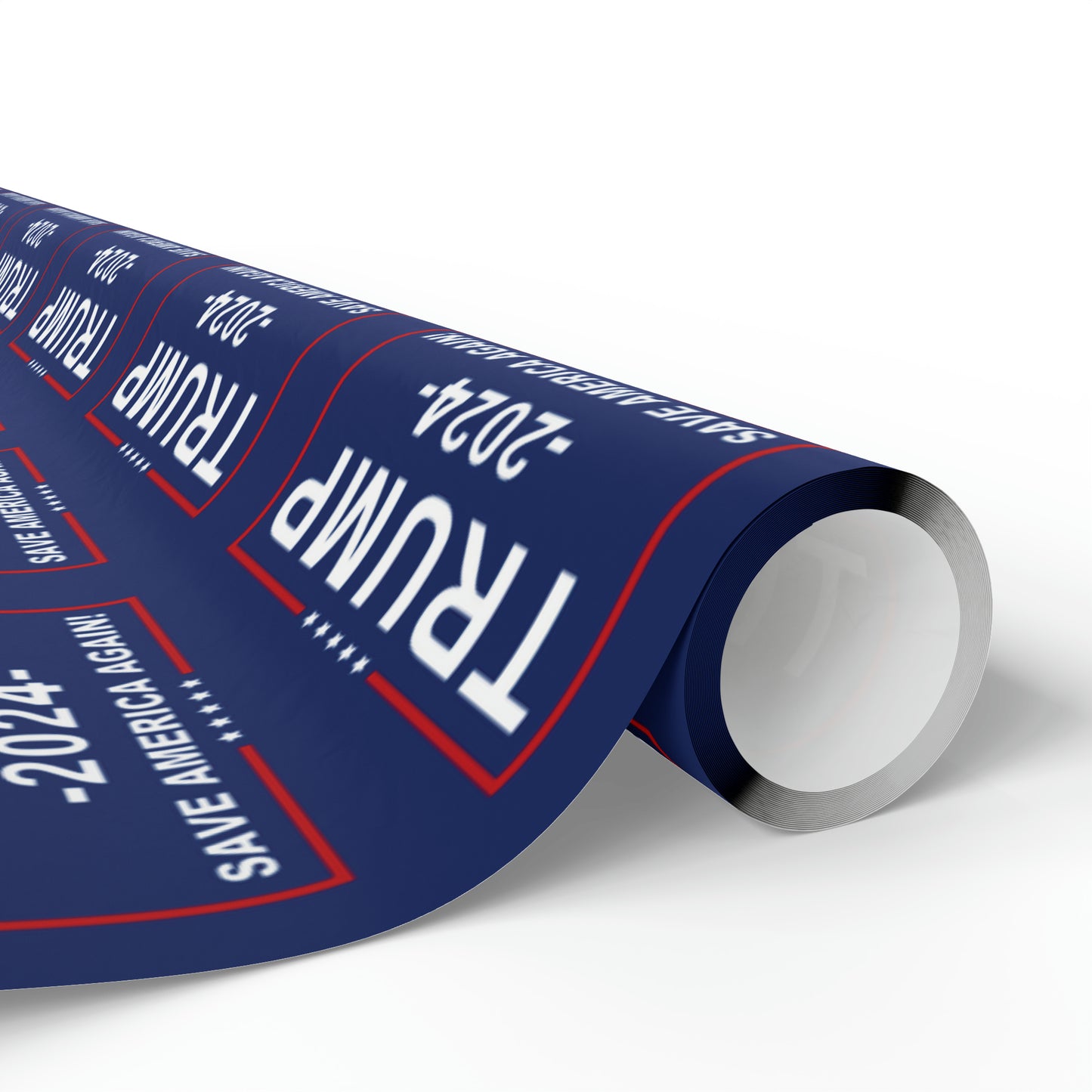 Pro Trump 2024 Save American Again Christmas Wrapping Paper Blue