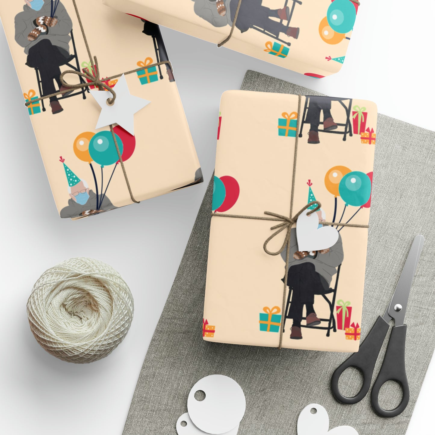 Funny Bernie Mittens Wrapping Paper Gift Bernie Sanders Meme Mittens Gift Birthday Wrapping