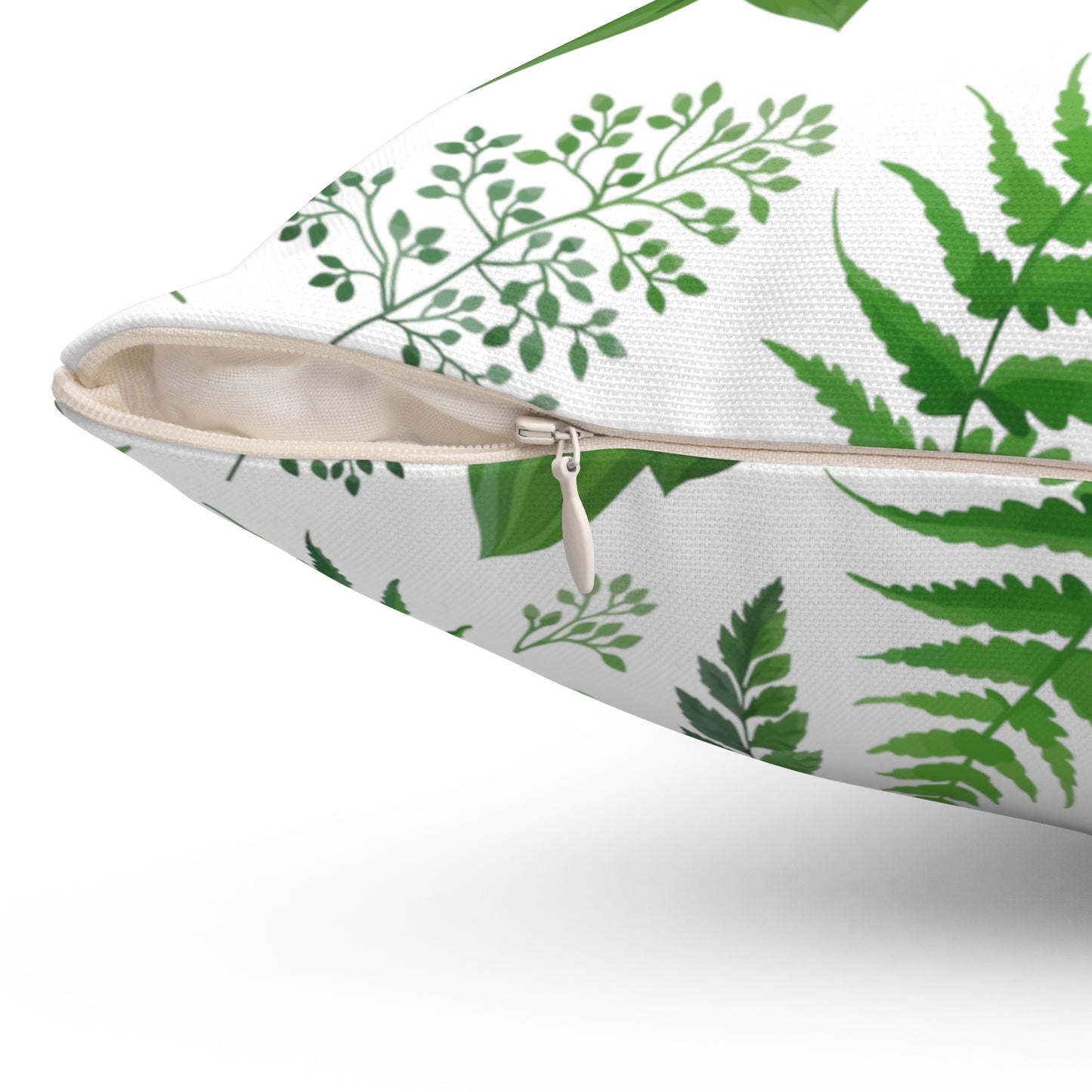 Floral Ferns Tropical Leaves Ferns Print Spun Polyester Square Pillow