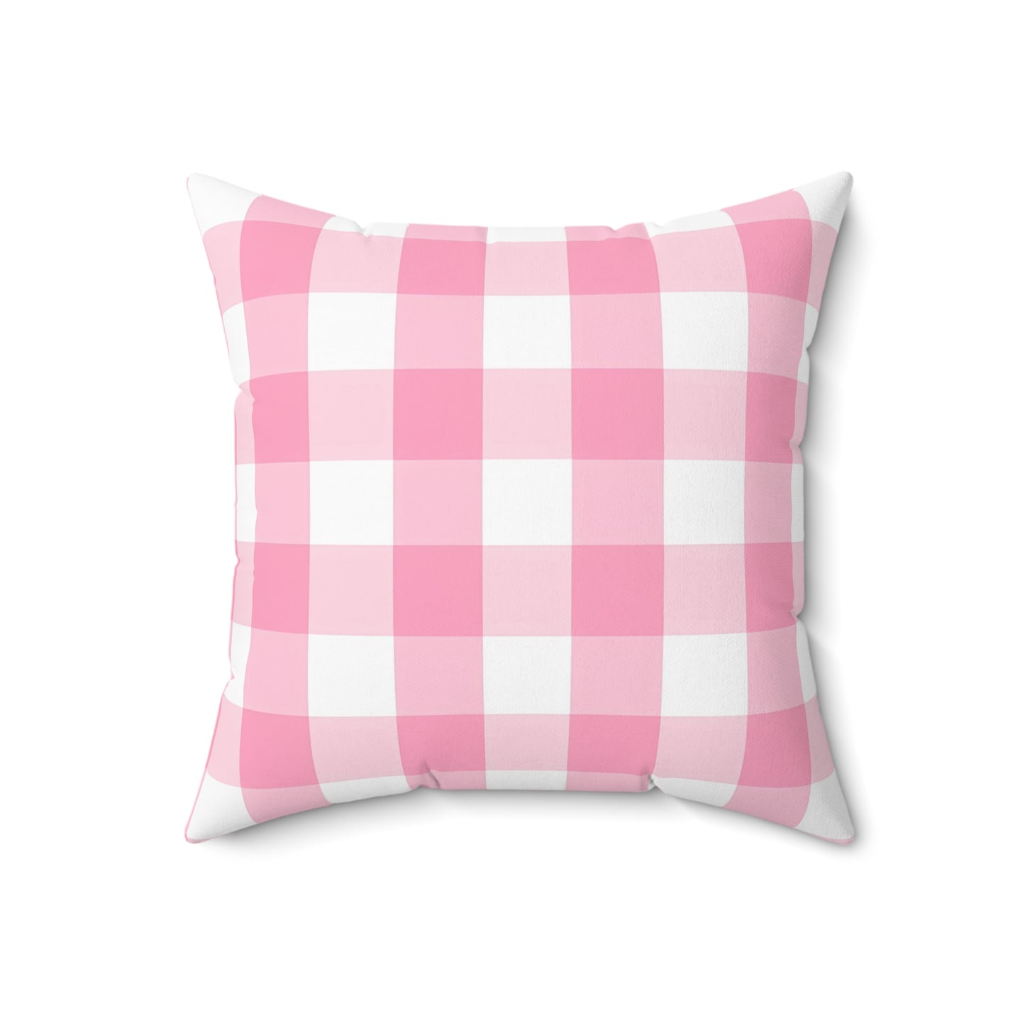 Pink White Plaid Pattern Print Spun Polyester Square Pillow Home Decor Pink Pillow