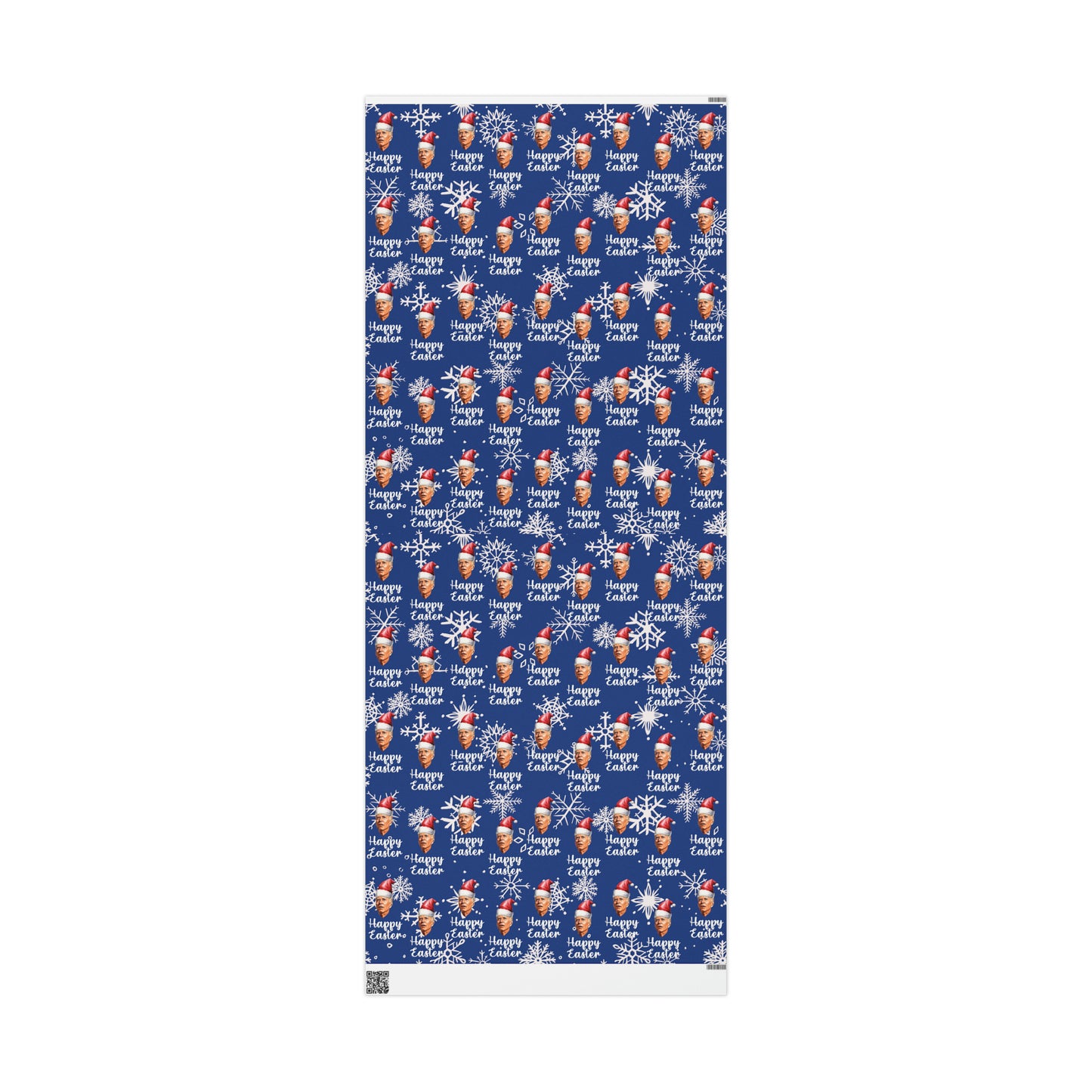 Comically Confused Biden Christmas Blue Wrapping Paper Happy Easter
