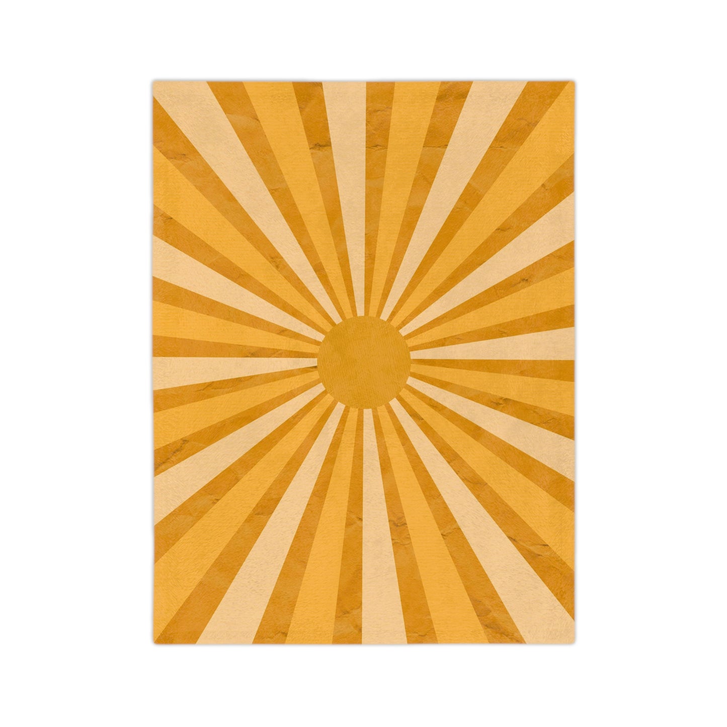 Groovy Yellow Sun Rays Throw Sofa Bed Blanket - Soft Thick Velveteen Minky Throw Blanket