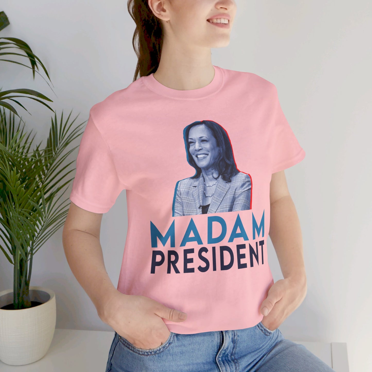 Madam President Kamala Harris, Bella Canvas 3001 Unisex T-Shirt, Kamala Shirt, Kamala DNC Shirt - Anti Trump, Democracy Shirt, Kamala Shirt
