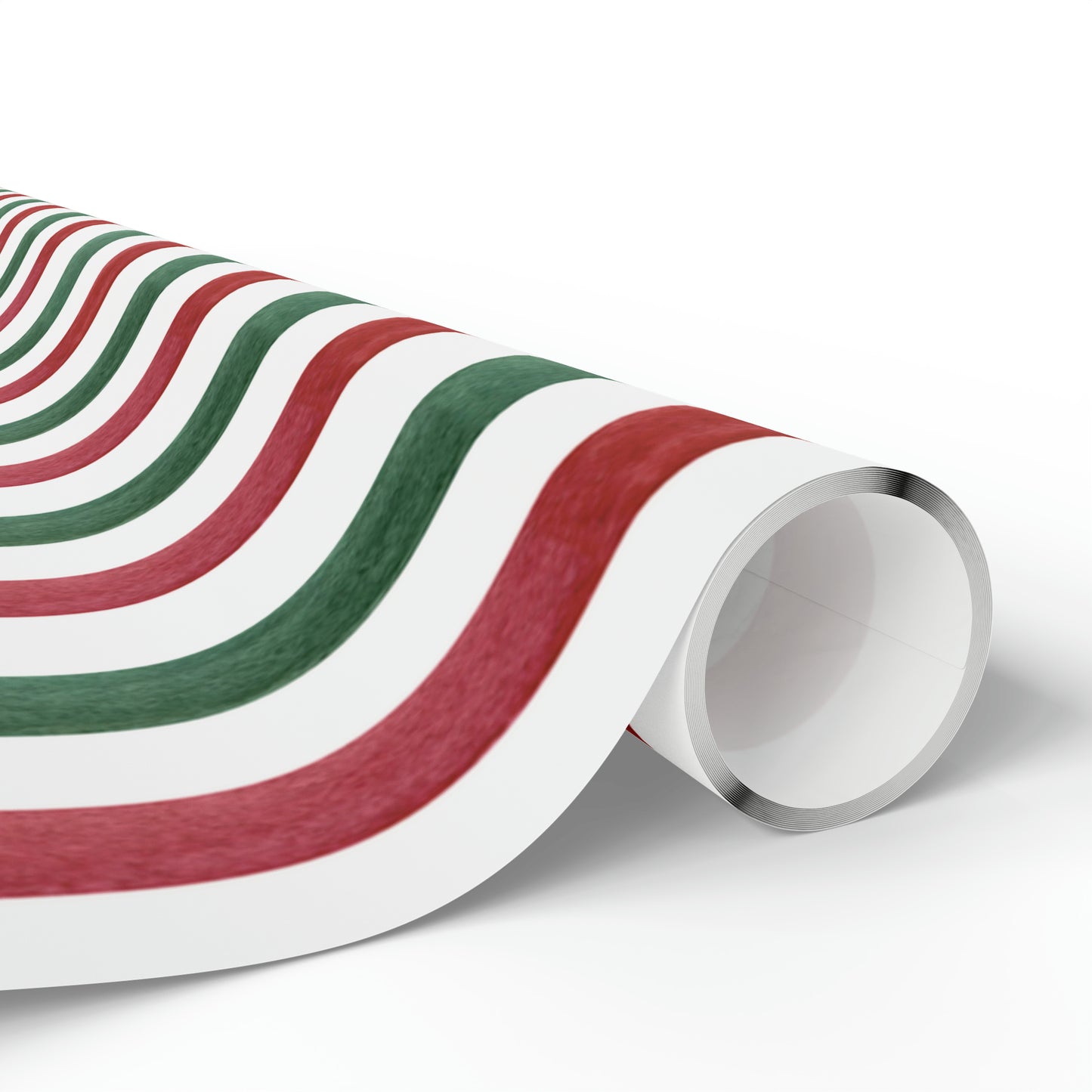 Watercolor Red Green Stripes Wrapping Paper for Gifts - Christmas Stripes Gift Wrap