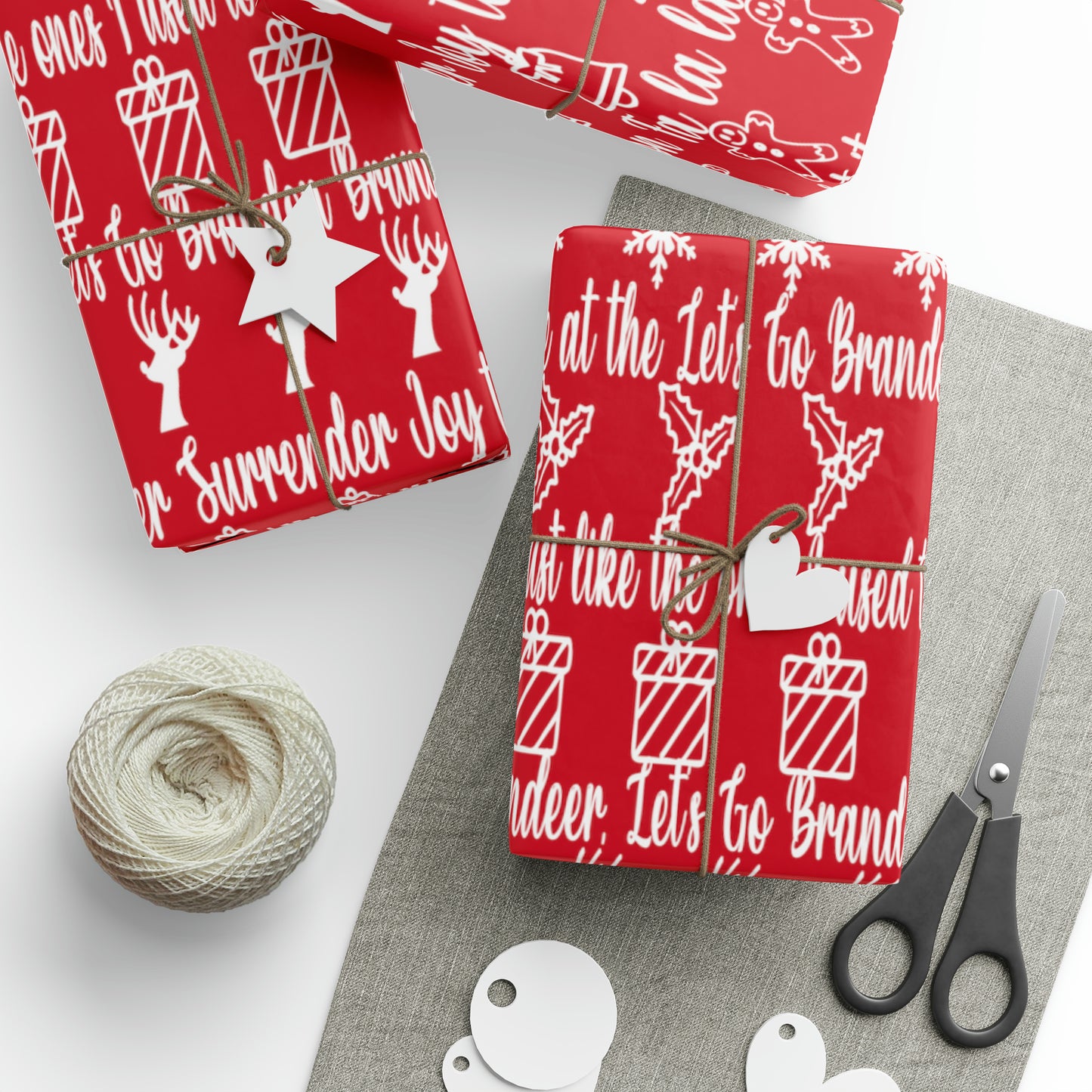 Let's Go Brandon Christmas Gift Wrap Red 2023 Version Pro Trump Gift Wrap Funny Christmas Songs