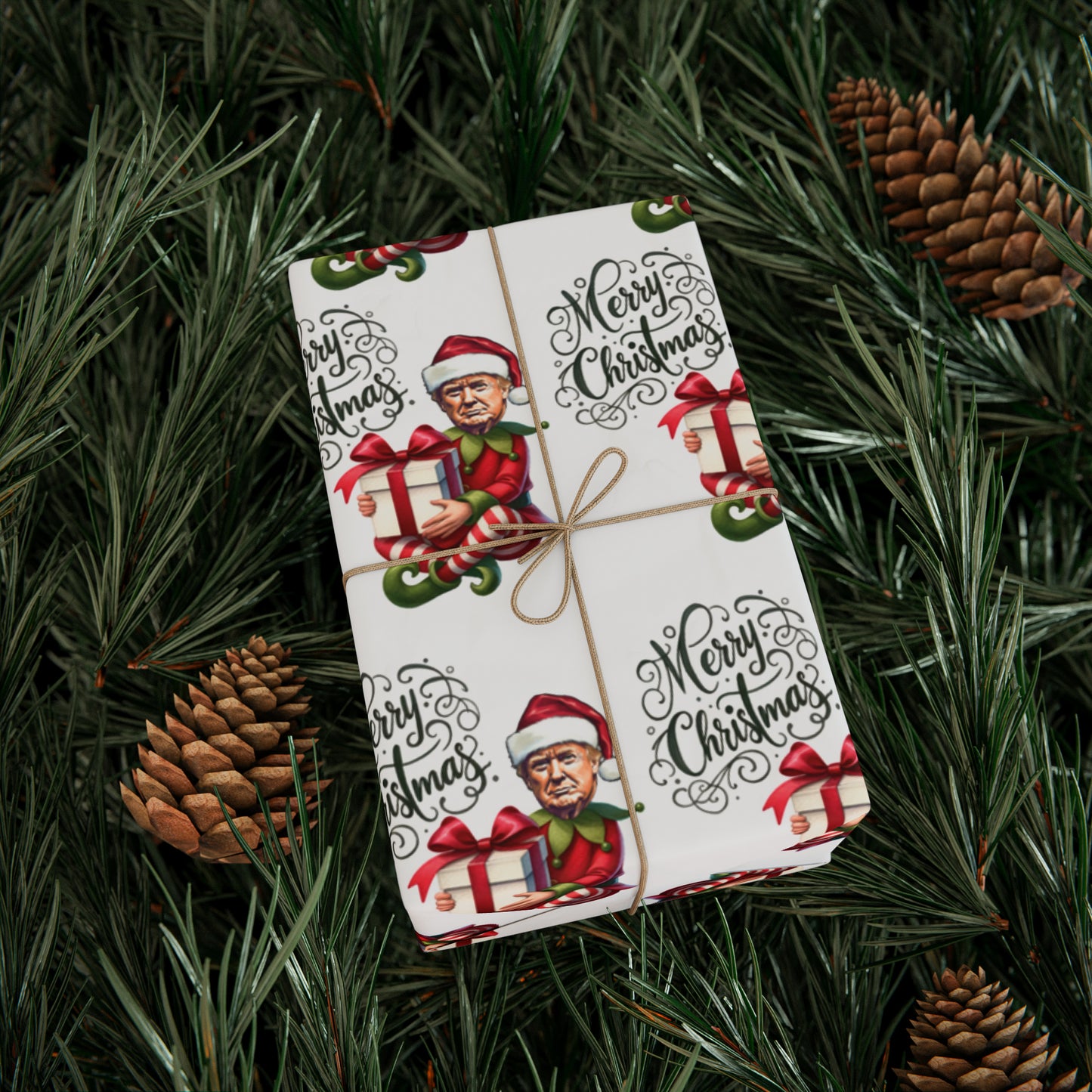 The Great Trump Elf Gift Wrap Merry Christmas Gift Wrap Elf Trump 2024 Trump Wrapping Paper Trump Christmas Funny Gift Wrap MAGA Trump