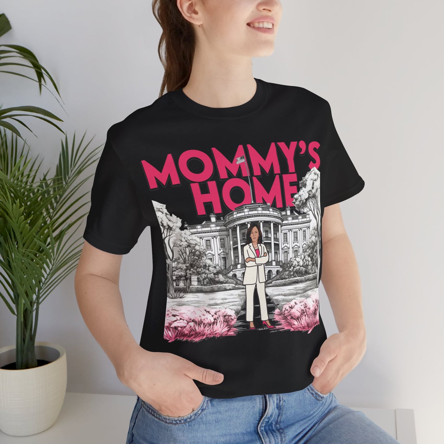 Kamala Mommy's Home Shirt, Kamala Shirt, Bella Canvas 3001 Unisex T-Shirt Vote Kamala Harris President, Kamala Pink White House, Kamala 2024