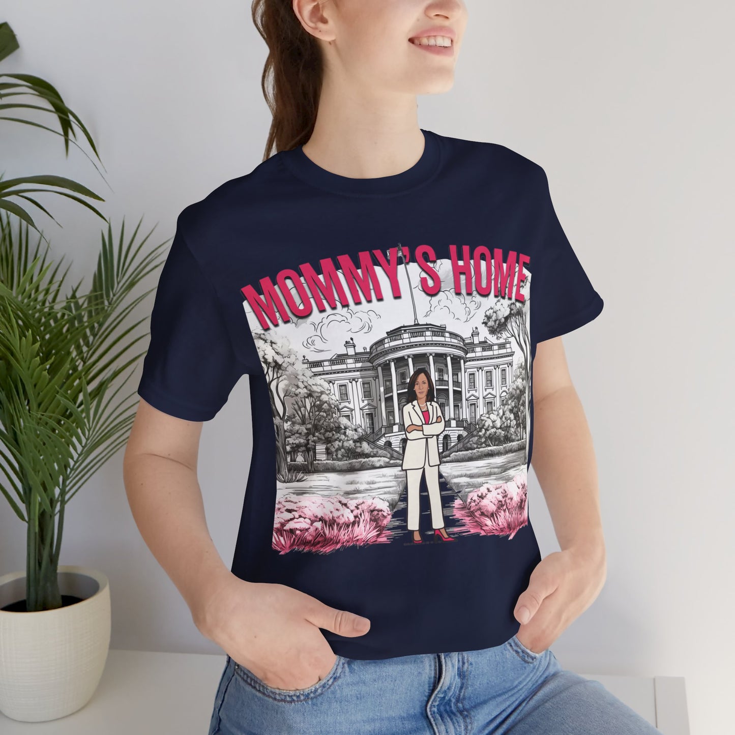 Kamala Mommy's Home Shirt, Kamala Shirt, Bella Canvas 3001 Unisex T-Shirt Vote Kamala Harris President, Kamala Pink White House, Kamala 2024