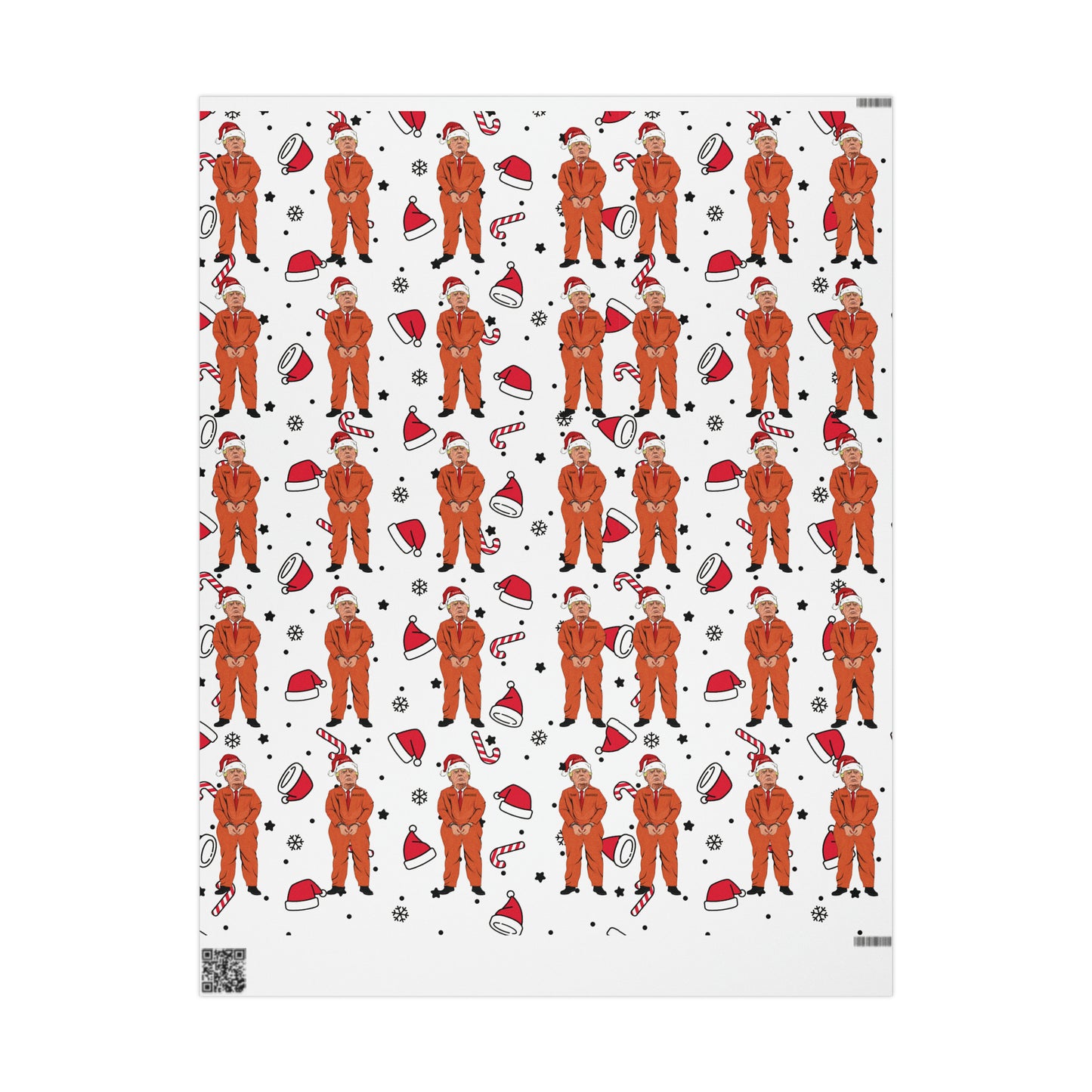 Funny Trump Orange Prison Suit Wrapping Paper for Gifts - Pro Biden Christmas Gift Wrap