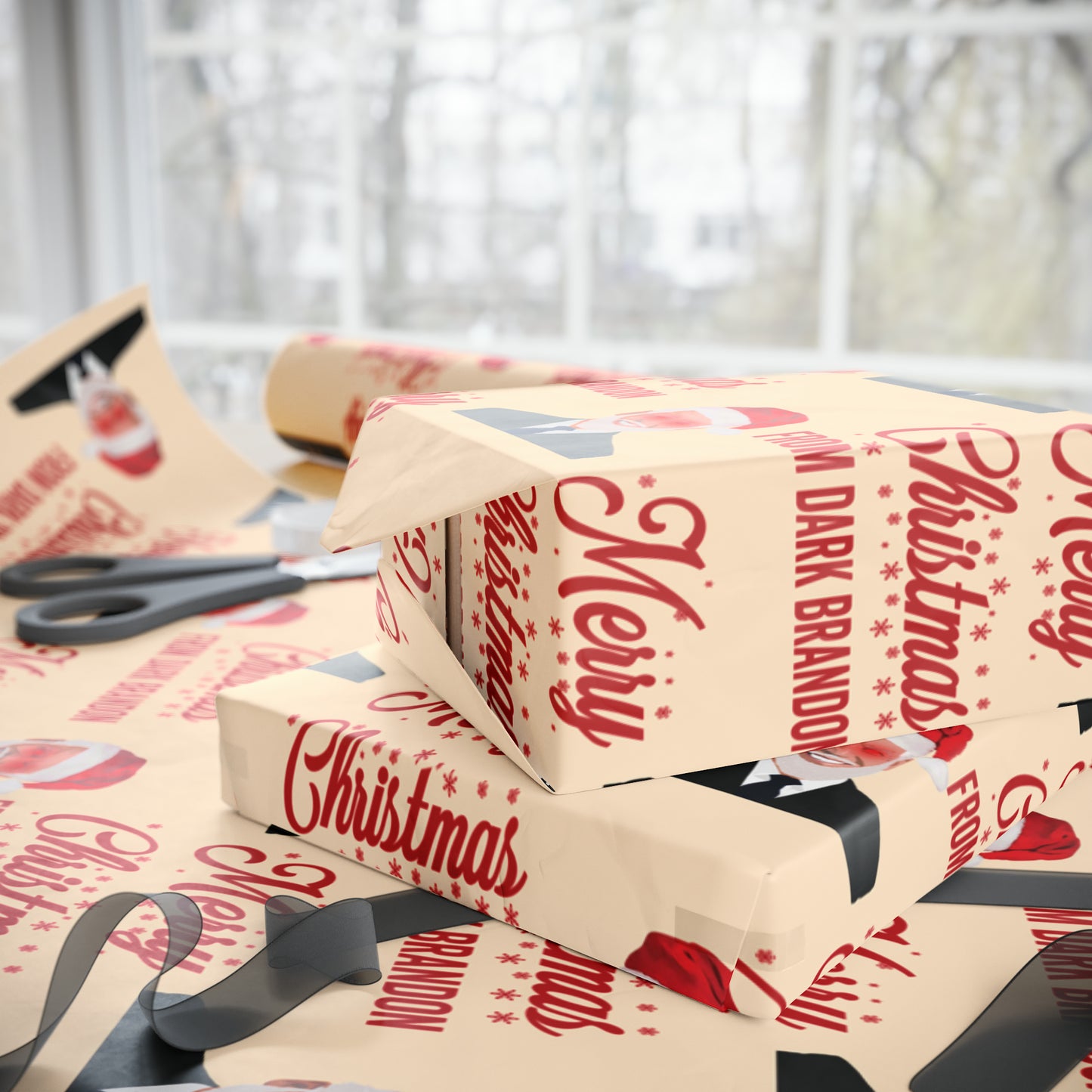 Merry Christmas from Dark Brandon Christmas Wrapping Paper for Gifts - Pro Biden Brandon Gift Wrap