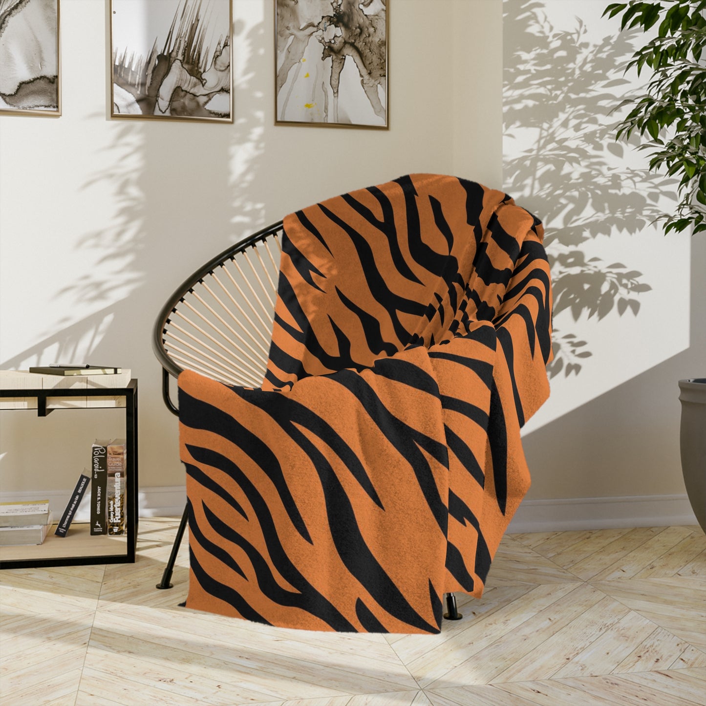 Terrific Tiger Stripe Theme Throw Sofa Bed Blanket Tiger Stripes - Soft Thick Velveteen Minky Throw Blanket