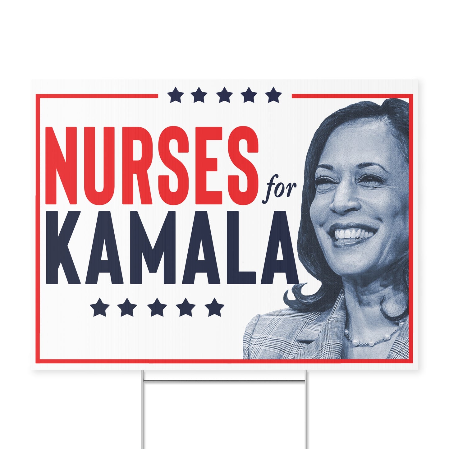 Nurses for Kamala, Harris Walz, Double Sided Yard Sign with Stand, Kamala Yard Sign, Lawn Sign 18" x 24", Harris Walz Yard Sign, RN Sign