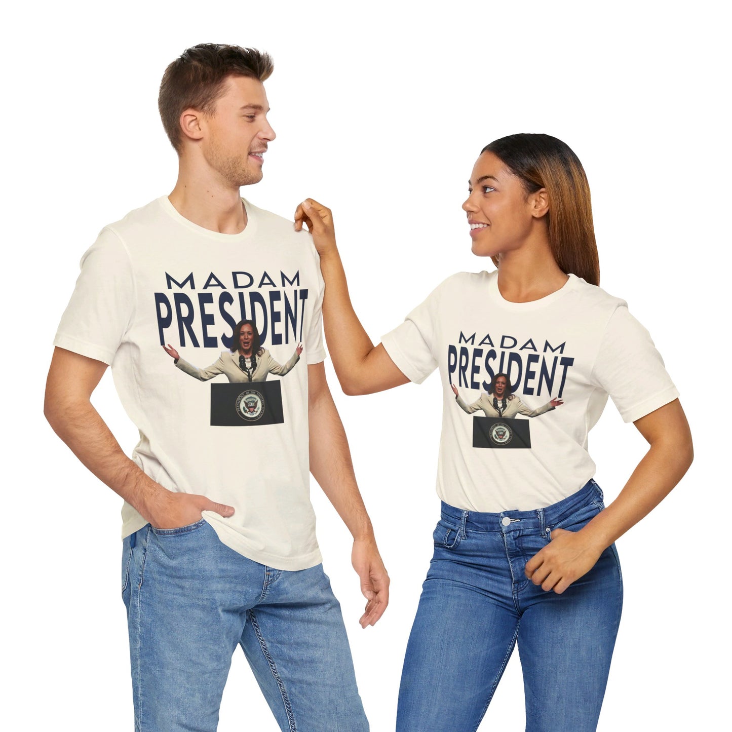 Madam President Kamala Harris, Bella Canvas 3001 Unisex T-Shirt, Kamala Shirt, Kamala DNC Shirt - Anti Trump, Democracy Shirt, Kamala Shirt