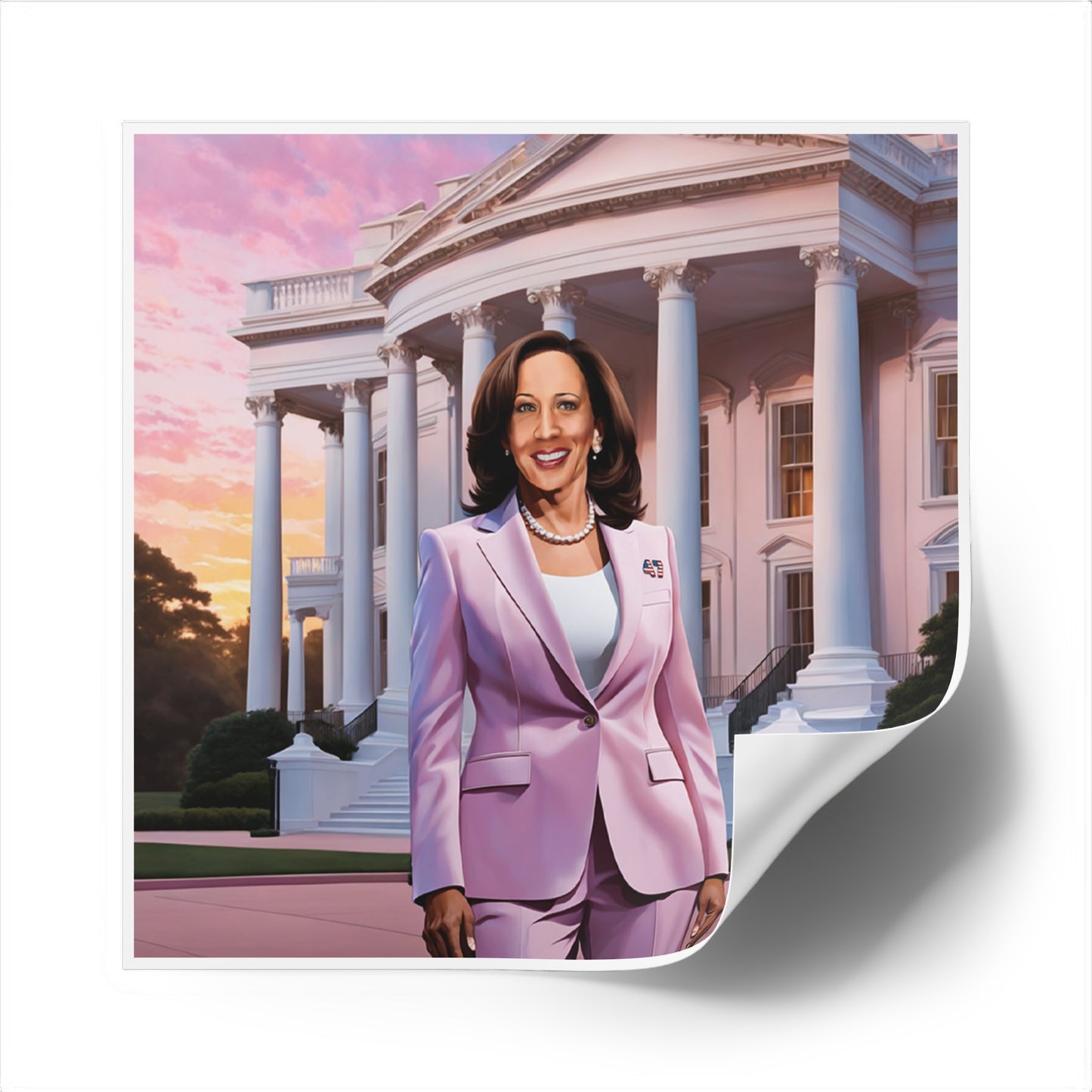 Kamala Harris Digi-Art Sticker, Indoor\Outdoor Vinyl Sticker, Kamala Harris 2024, Kamala White House, Vote Kamala 2024, Kamala Sticker