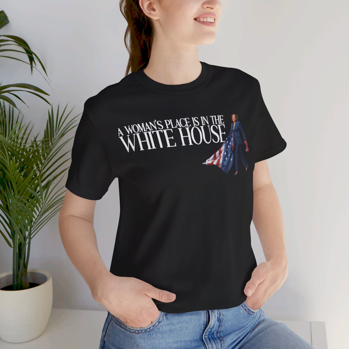 Woman's Place is in the White House, Madam President Kamala Harris, Bella Canvas 3001 Unisex T-Shirt, Kamala Shirt, Kamala DNC Shirt, Kamala