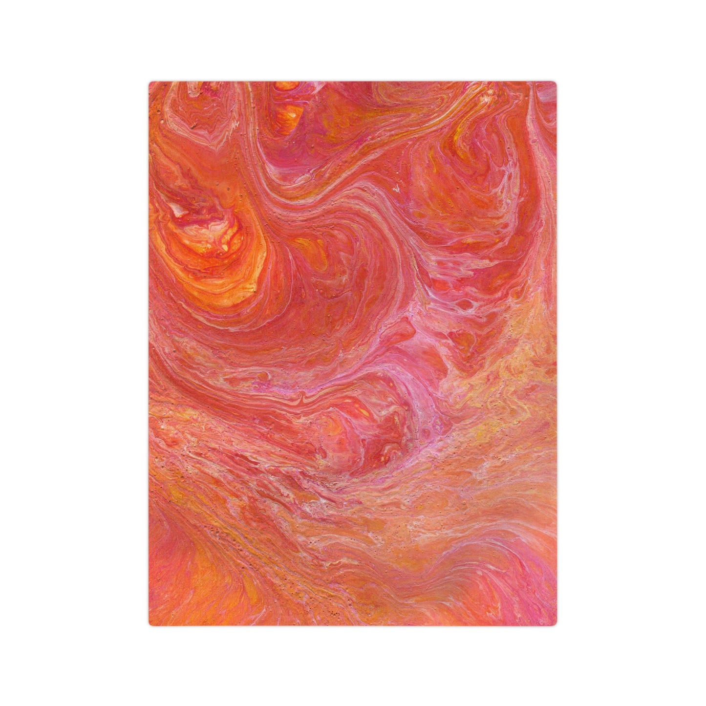 Orange Pink Hues Acrylic Fluid Pattern Style Throw Sofa Bed Blanket - Soft Thick Velveteen Minky Throw Blanket