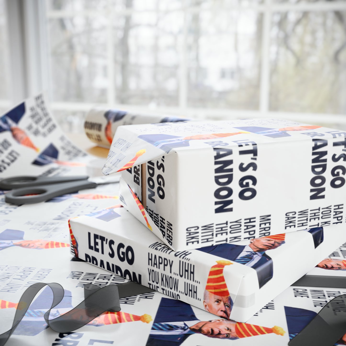 Best Birthday Wrapping Paper Confused Biden Trump Birthday Wrapping Paper Gift