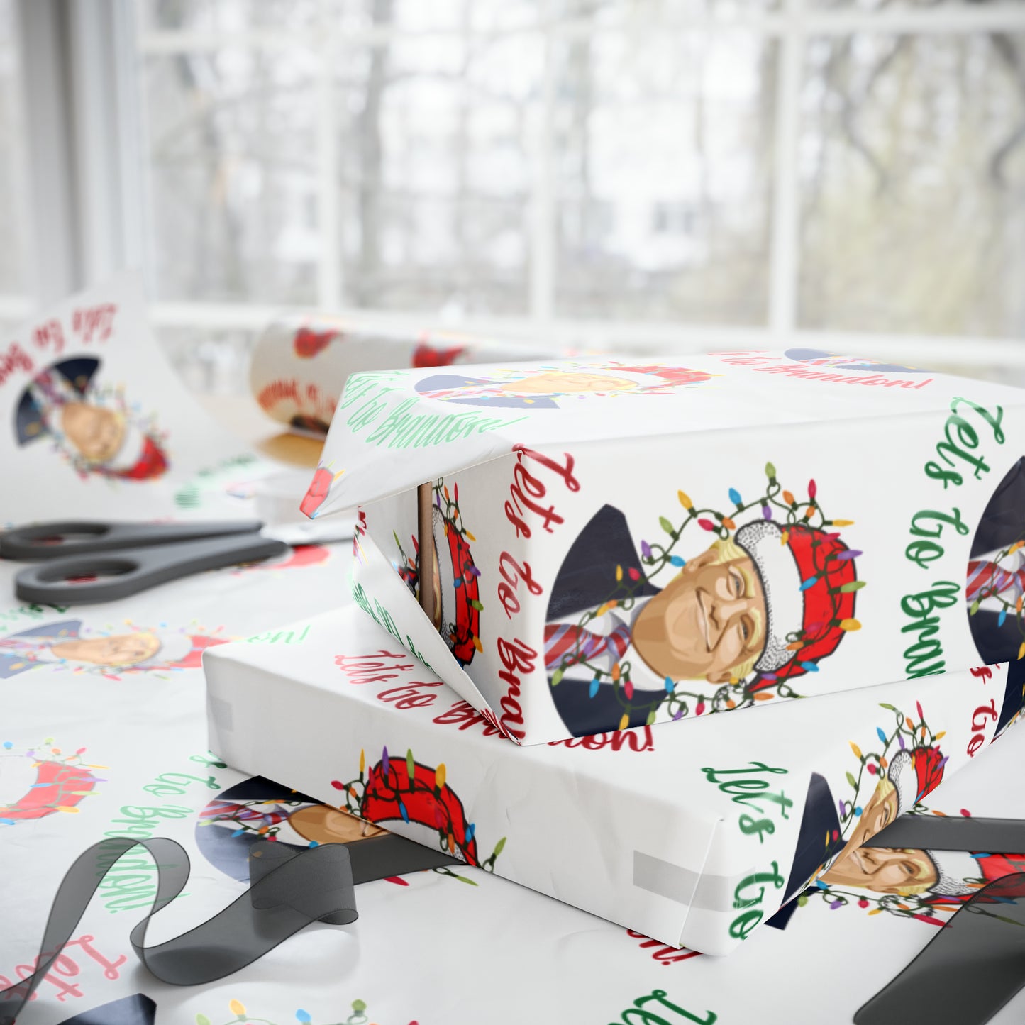 Santa Funny Trump Wrapping Paper for Gifts - Make America Great Again Christmas Gift Wrapping Paper