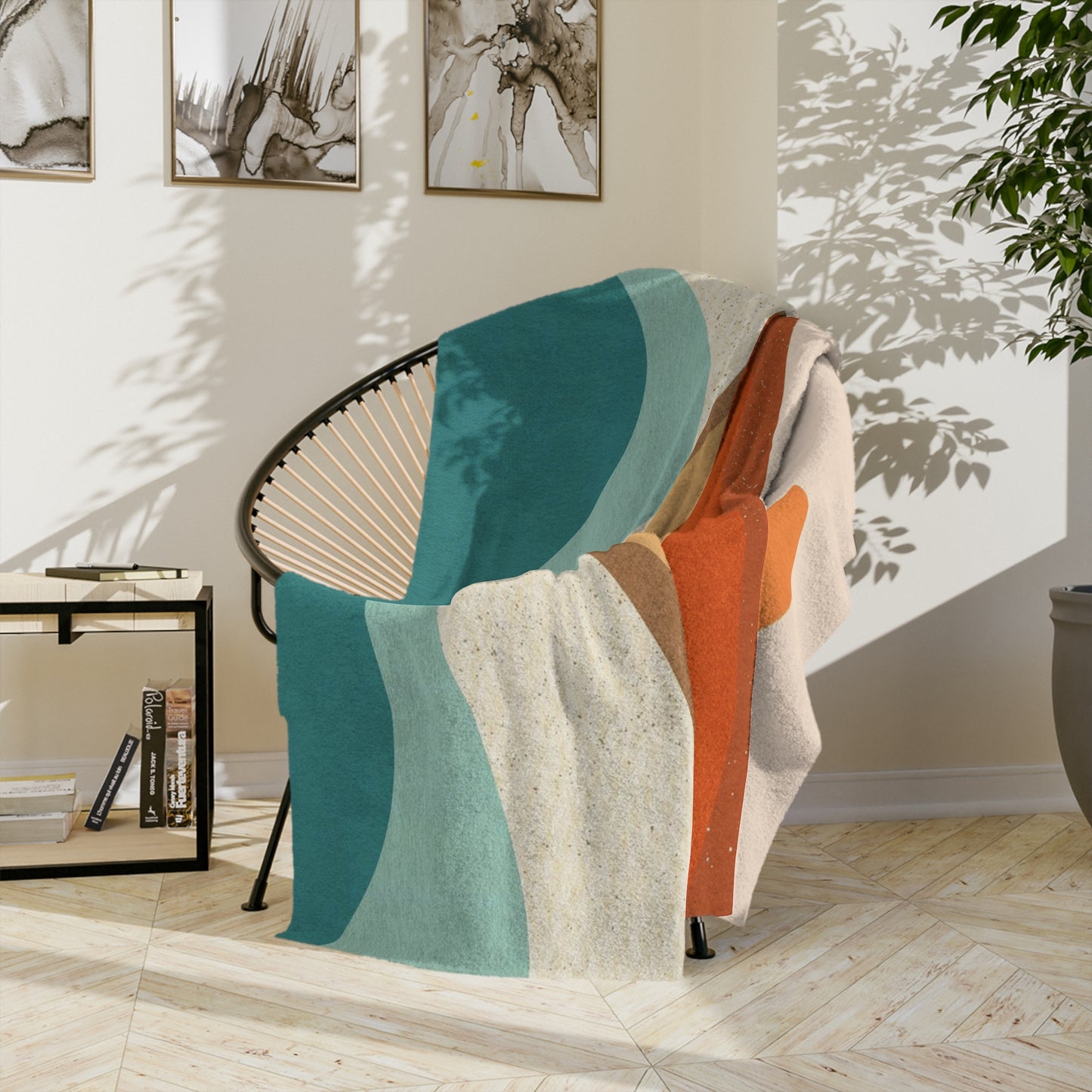 Retro Style Mountain Sun Dunes Throw Sofa Bed Blanket - Soft Thick Velveteen Minky Throw Blanket