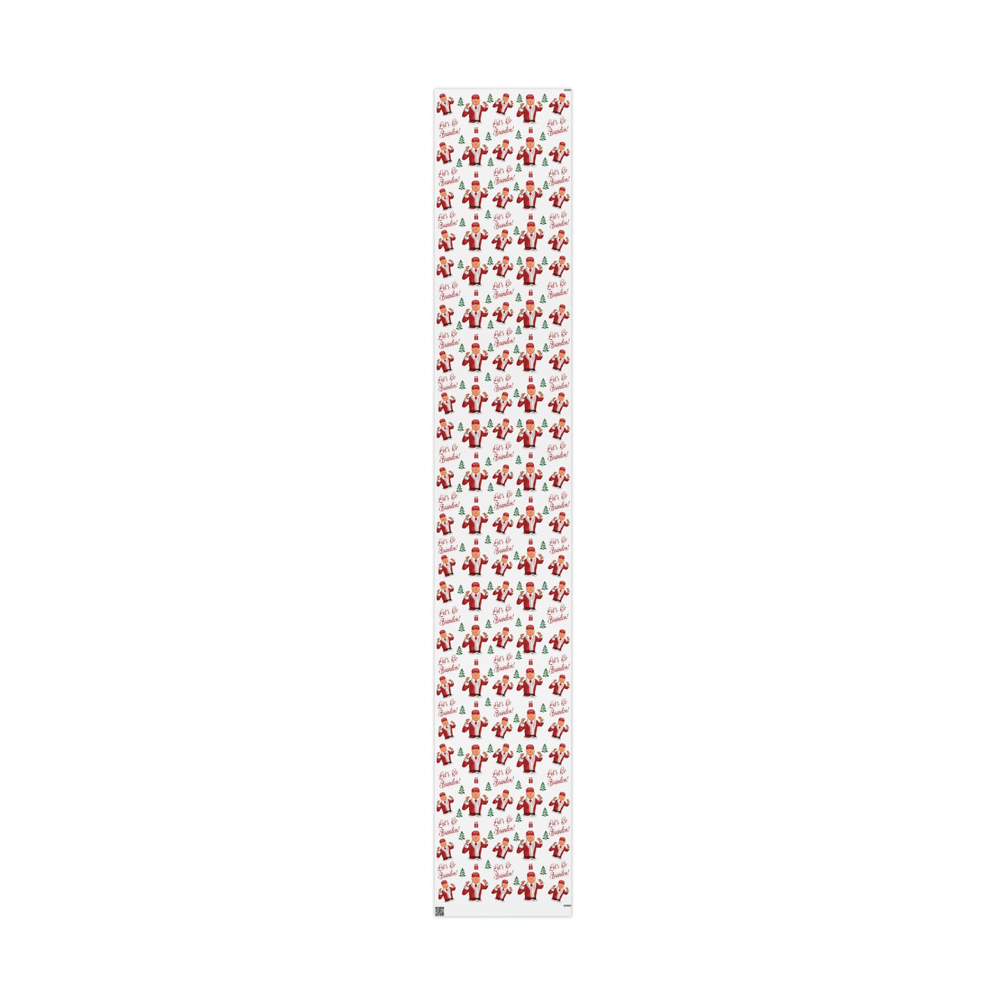 Jolly Trump Gift Wrap for Christmas - Joe Let's Go Brandon Gift - Santa Trump White Wrapping Paper