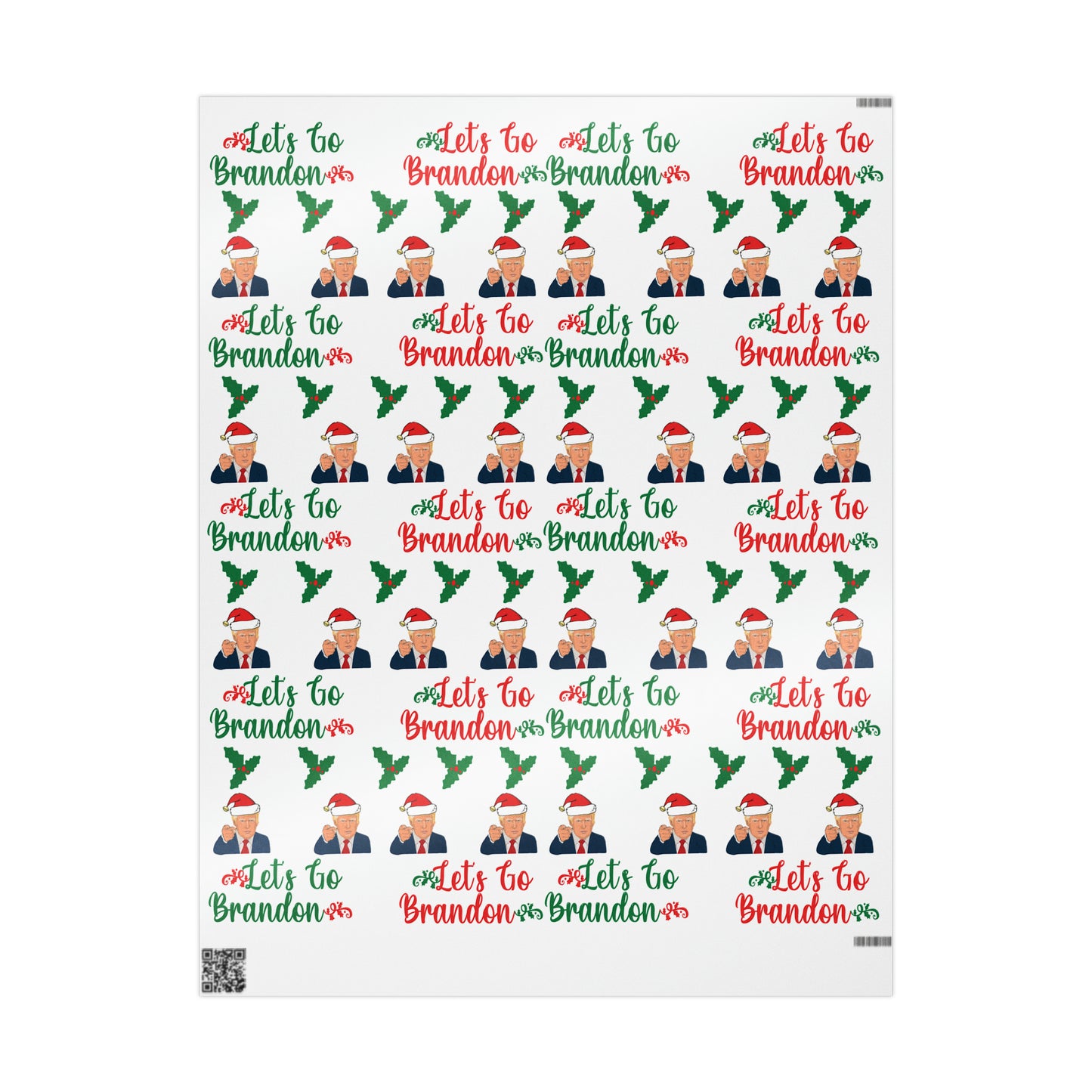 Top Trump Christmas Wrapping Paper - Trump Maga Gift - Funny Let's Go Brandon Trump Wrapping Paper