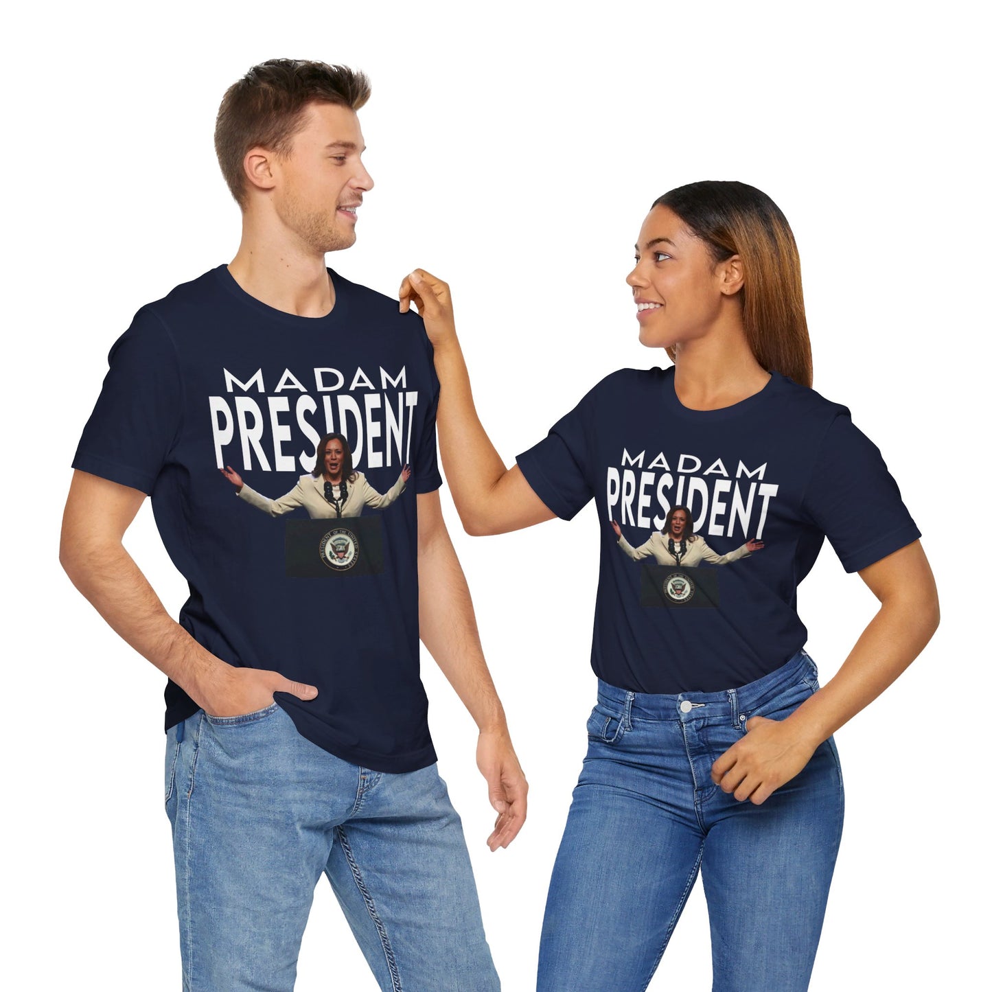 Madam President Kamala Harris, Bella Canvas 3001 Unisex T-Shirt, Kamala Shirt, Kamala DNC Shirt - Anti Trump, Democracy Shirt, Kamala Shirt