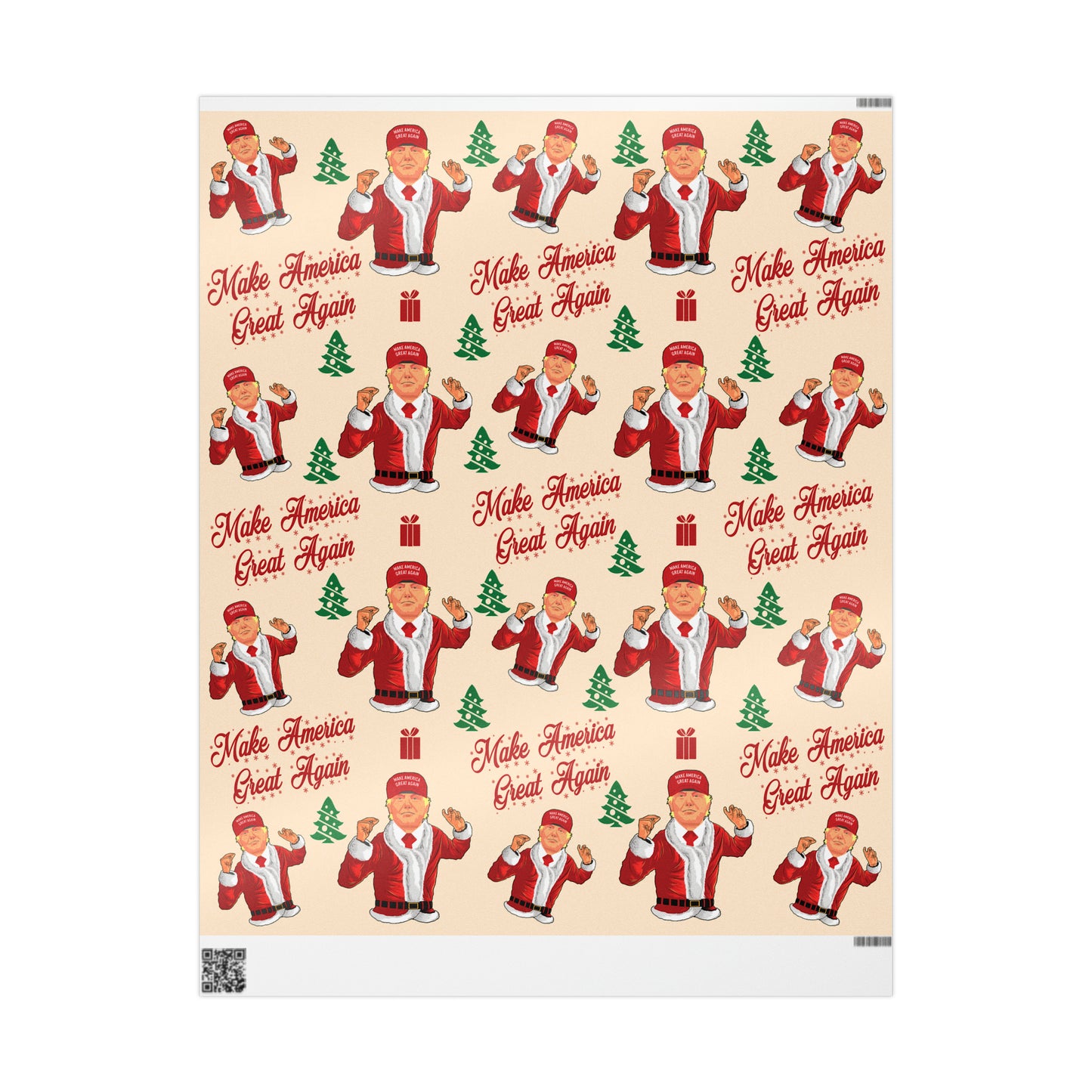 Funny MAGA Trump Christmas Wrapping Paper - Make America Great Again Gift - Joe Let's Go Brandon Funny Santa Trump Wrapping Paper