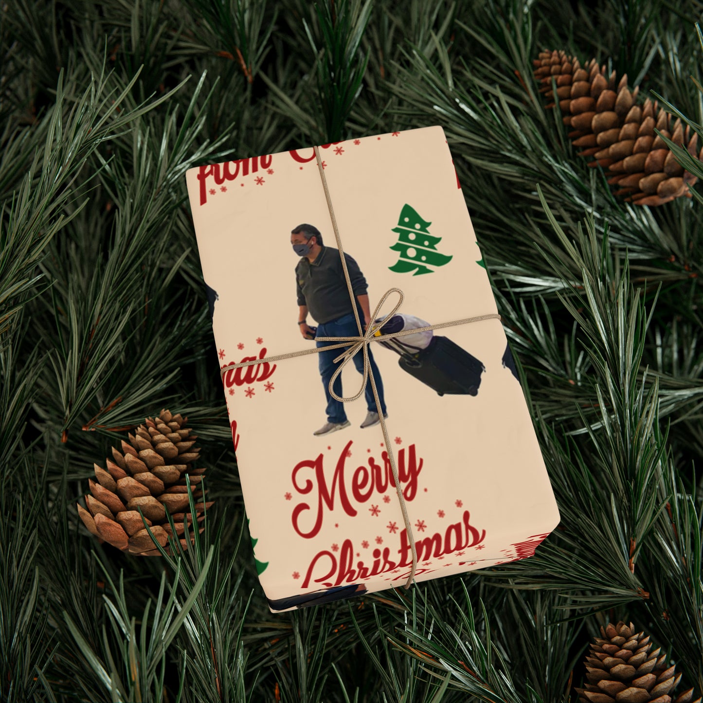 Funny Ted Cruz Christmas Wrapping Paper for Gifts - Cancun Cruz Gift - Ted Cruz Meme