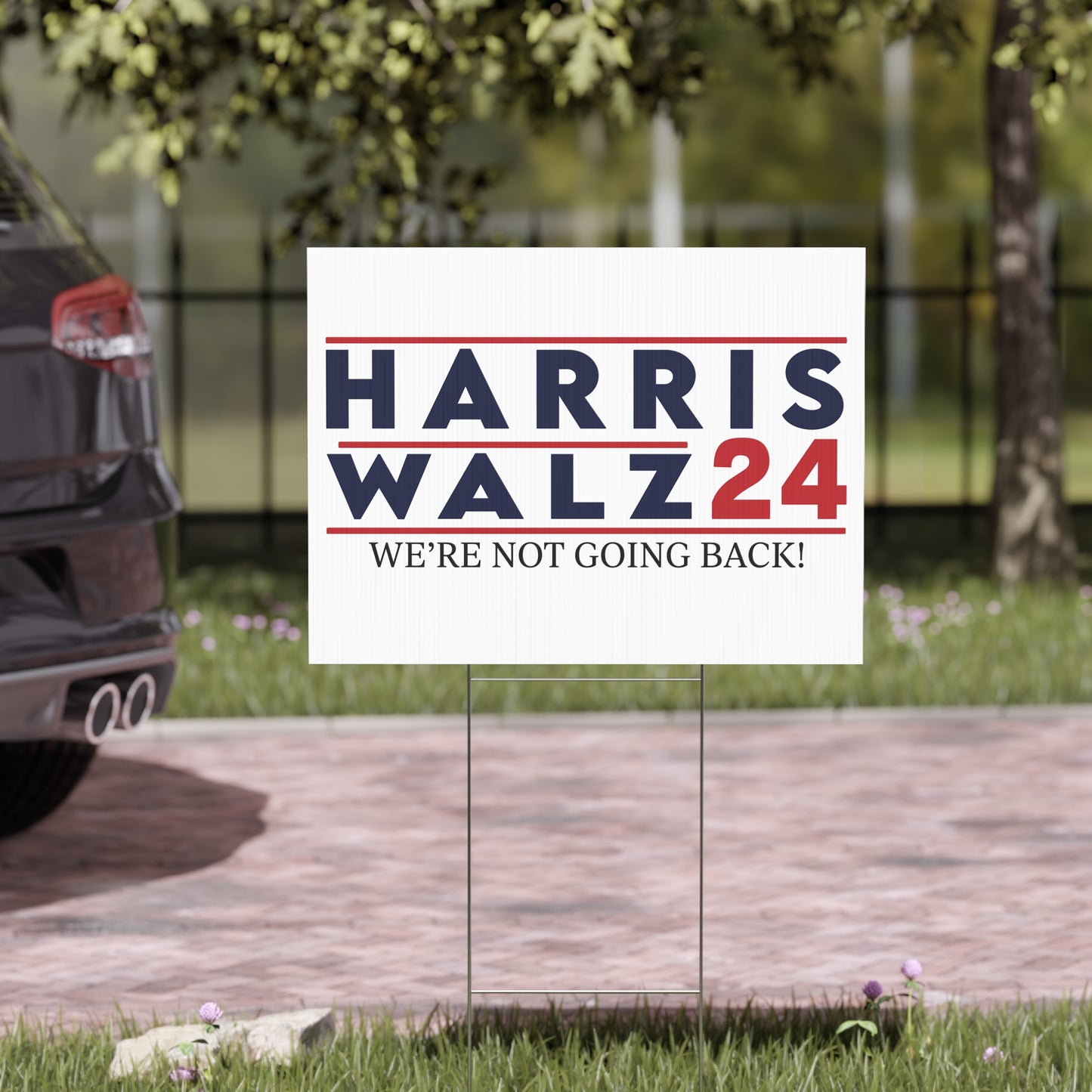 Kamala Harris Walz VP, Tim Walz VP Pick, Harris 2024 Yard Sign with Stand, Kamala Sign, We're Not Going Back, Lawn Sign 18" x 24"