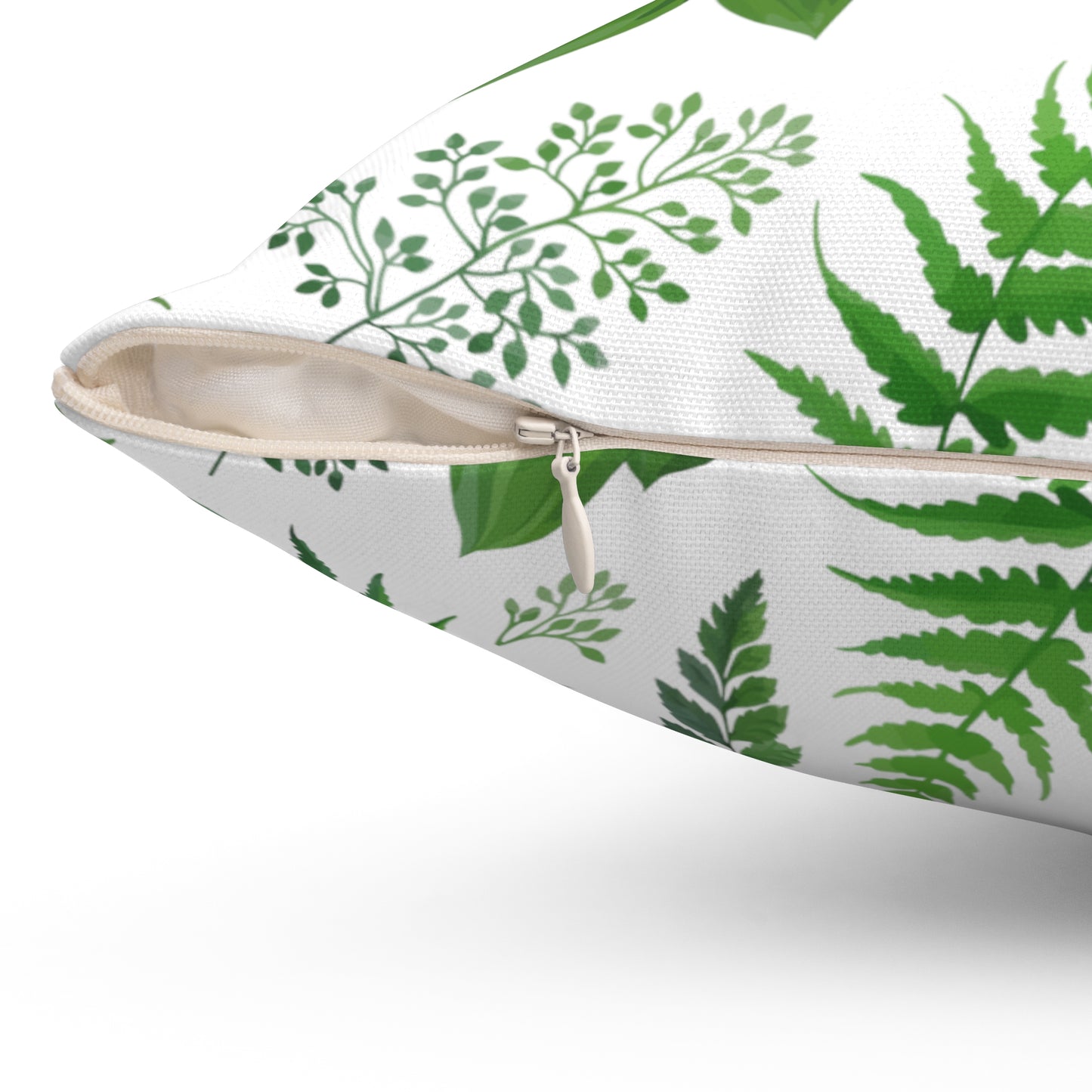 Floral Ferns Tropical Leaves Ferns Print Spun Polyester Square Pillow