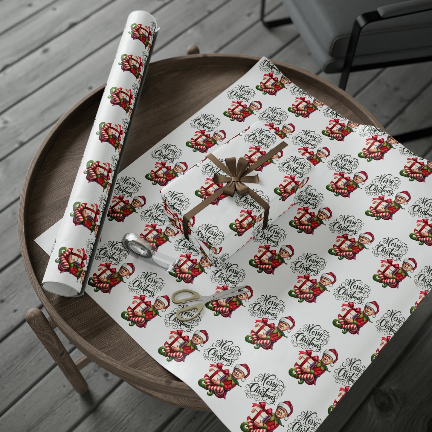 The Great Trump Elf Gift Wrap Merry Christmas Gift Wrap Elf Trump 2024 Trump Wrapping Paper Trump Christmas Funny Gift Wrap MAGA Trump