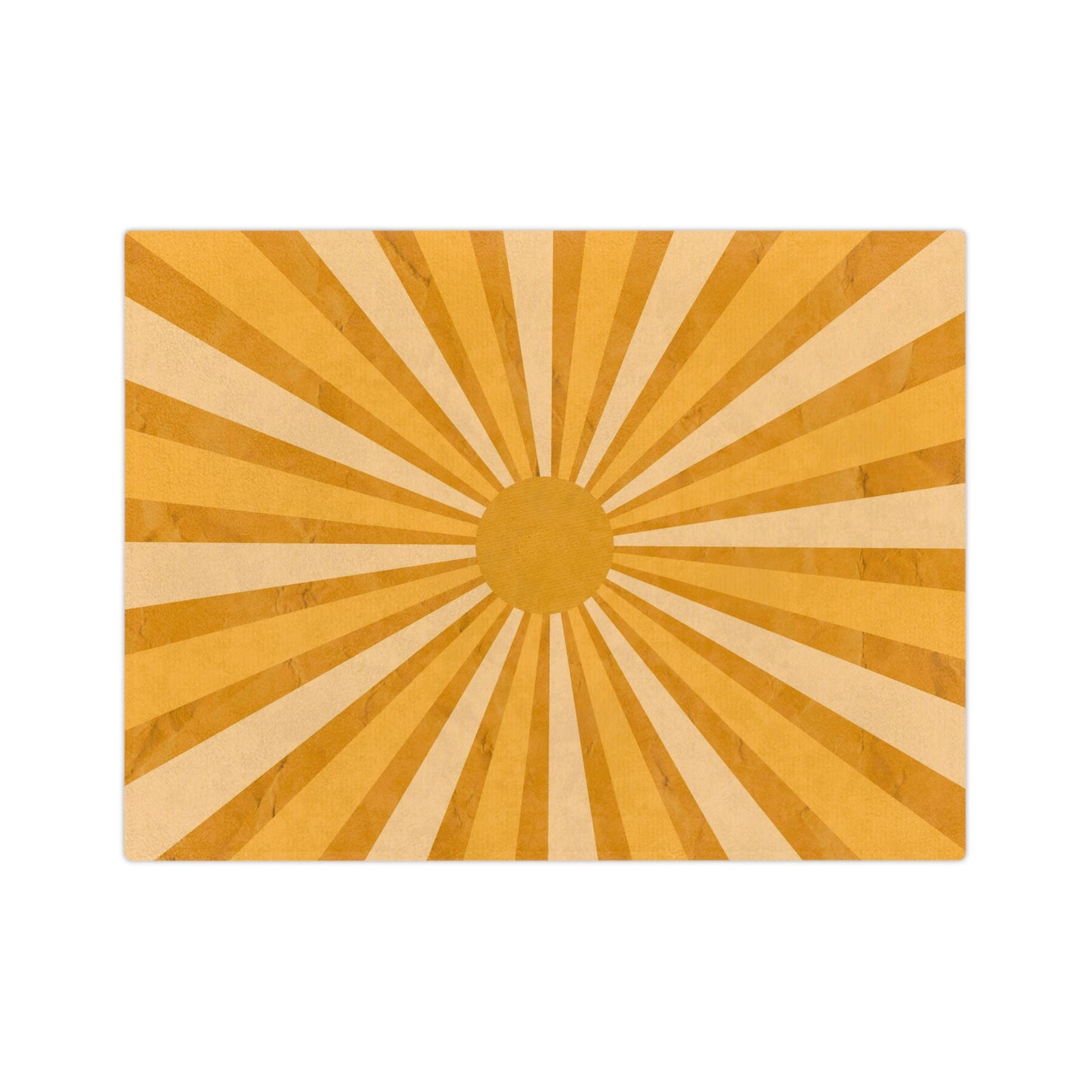 Groovy Yellow Sun Rays Throw Sofa Bed Blanket - Soft Thick Velveteen Minky Throw Blanket