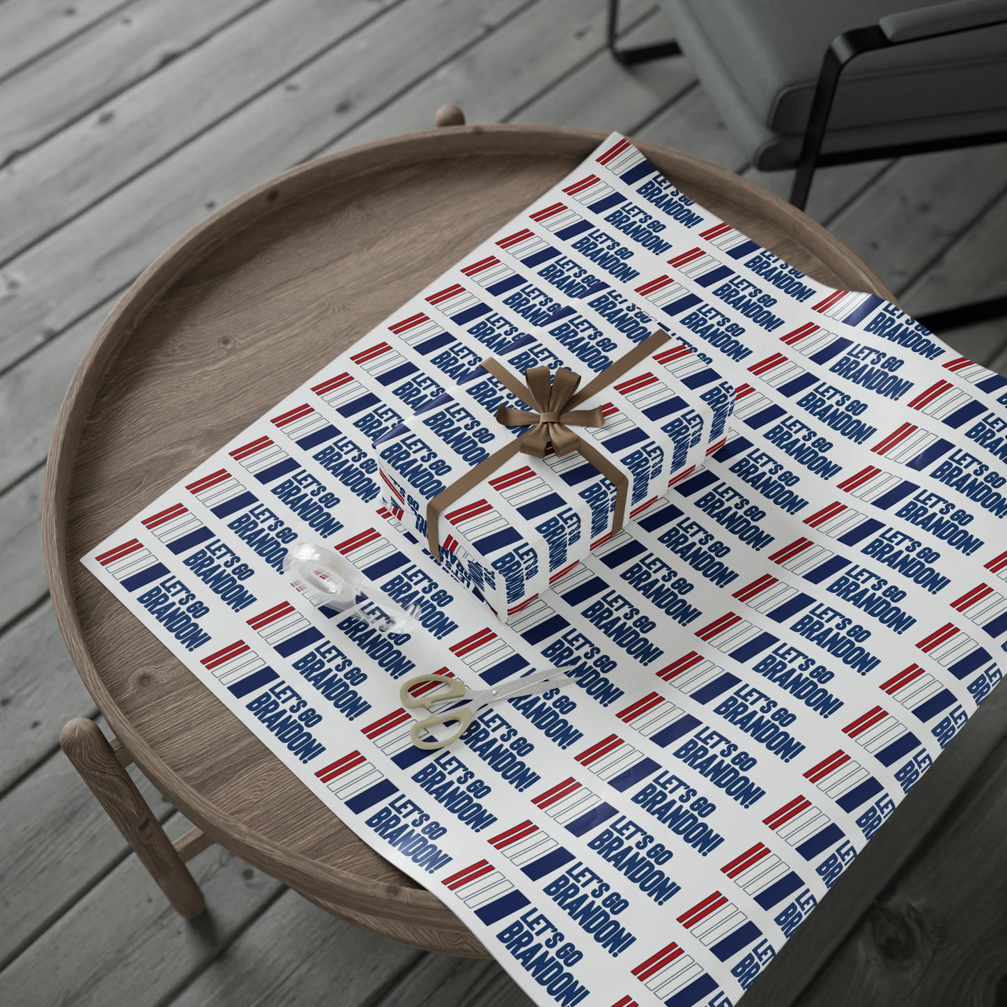 Let's GO Brandon Racing Style USA Wrapping Paper for Gifts - Trump Christmas Wrapping Paper