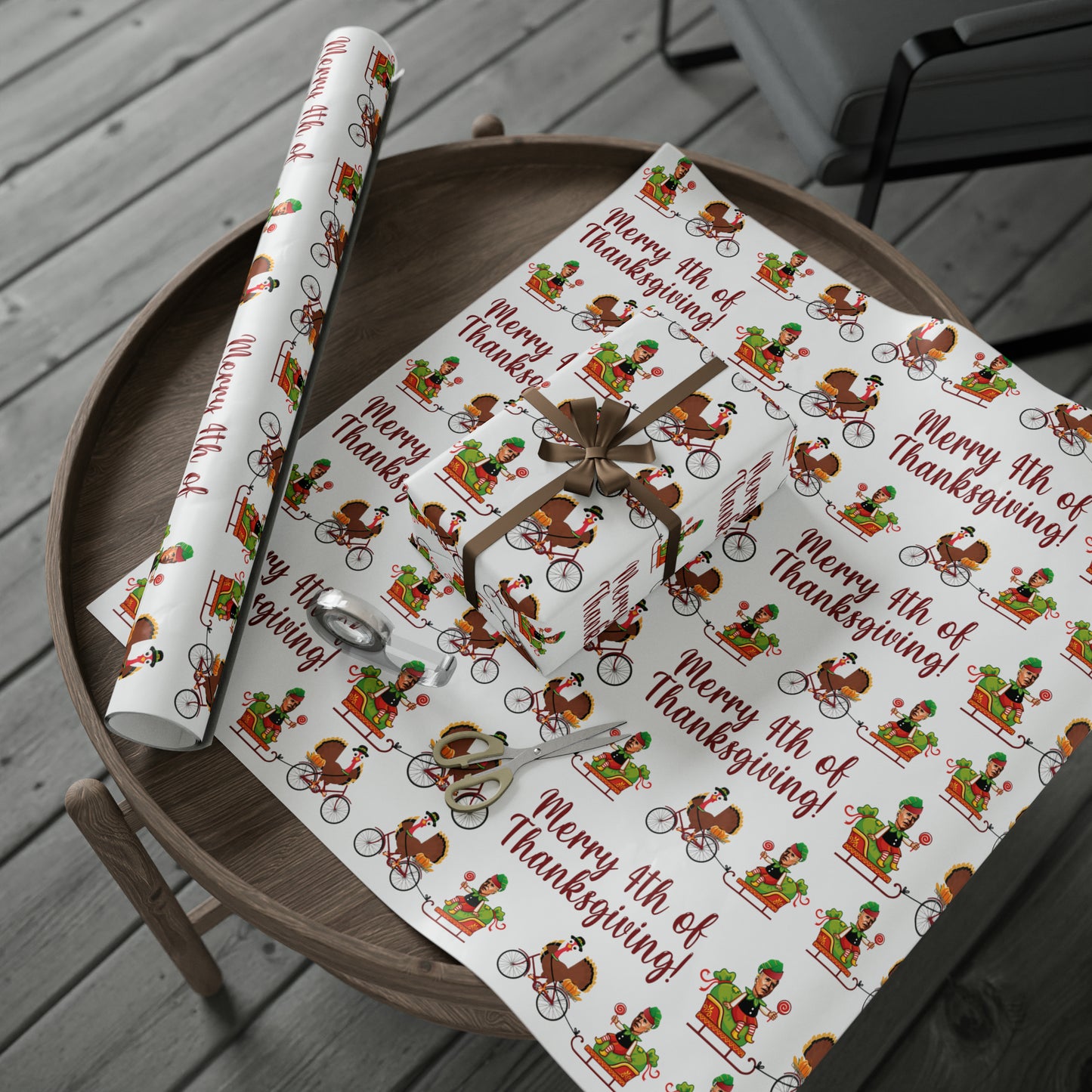 Hilarious Biden Confused Christmas Wrapping Paper for Gifts Biden Merry 4th of Thanksgiving