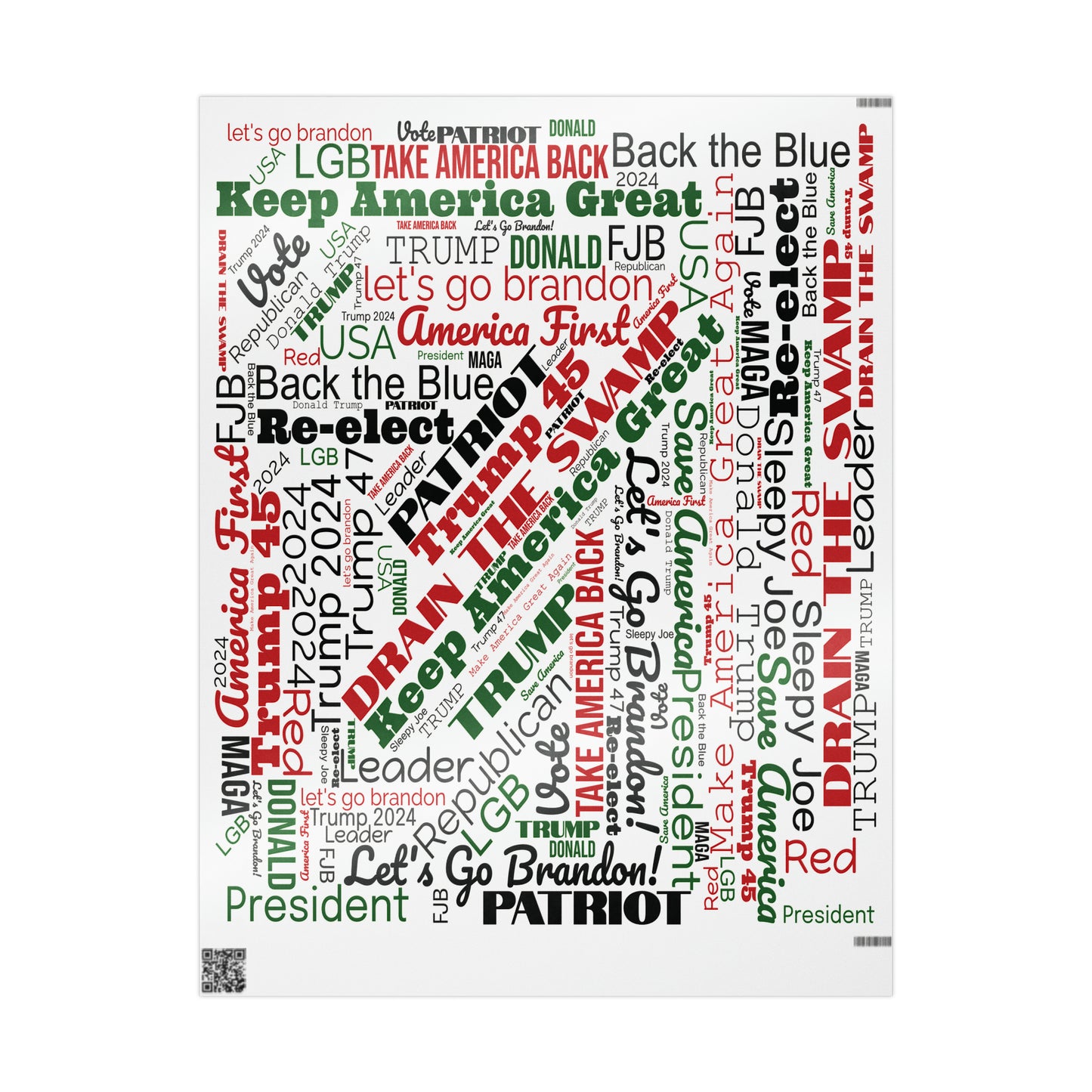 Pro Trump Gift Wrap for Gifts Christmas - Let's Go Brandon Gift Wrap - Maga Save America