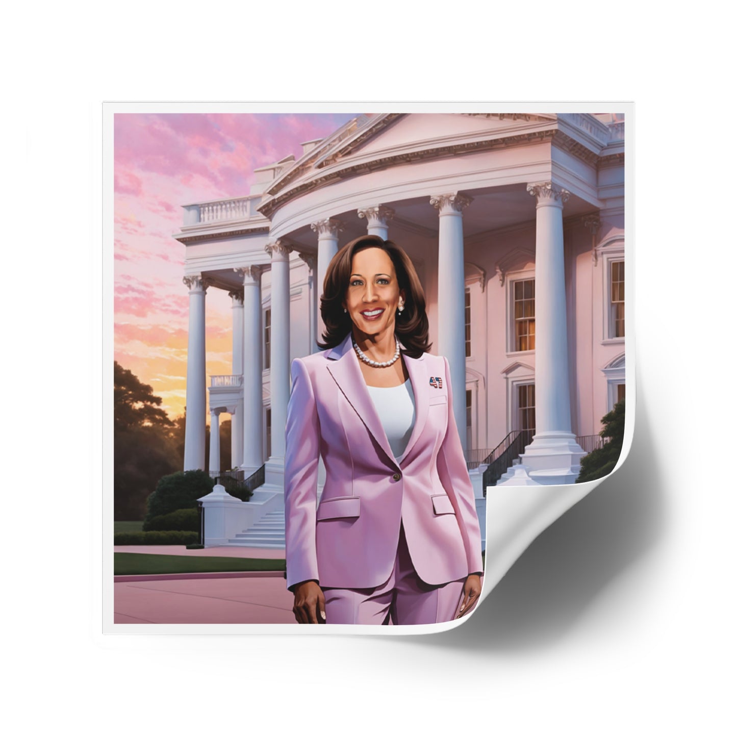 Kamala Harris Digi-Art Sticker, Indoor\Outdoor Vinyl Sticker, Kamala Harris 2024, Kamala White House, Vote Kamala 2024, Kamala Sticker