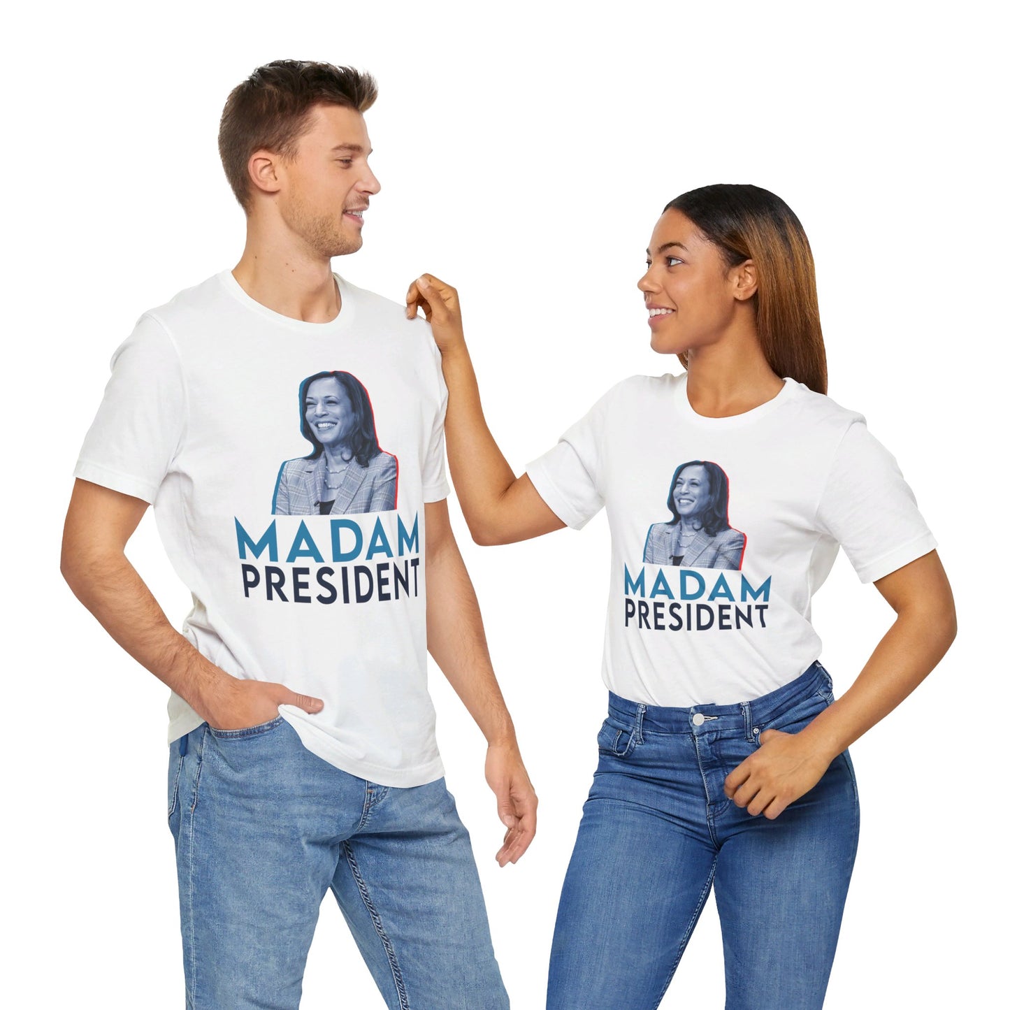 Madam President Kamala Harris, Bella Canvas 3001 Unisex T-Shirt, Kamala Shirt, Kamala DNC Shirt - Anti Trump, Democracy Shirt, Kamala Shirt