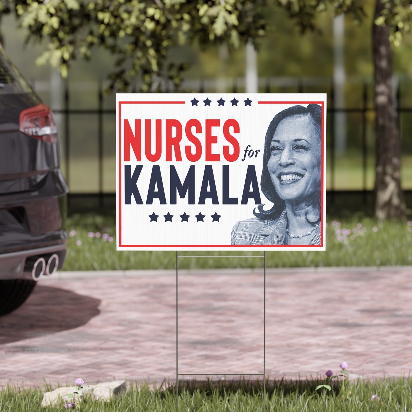 Nurses for Kamala, Harris Walz, Double Sided Yard Sign with Stand, Kamala Yard Sign, Lawn Sign 18" x 24", Harris Walz Yard Sign, RN Sign